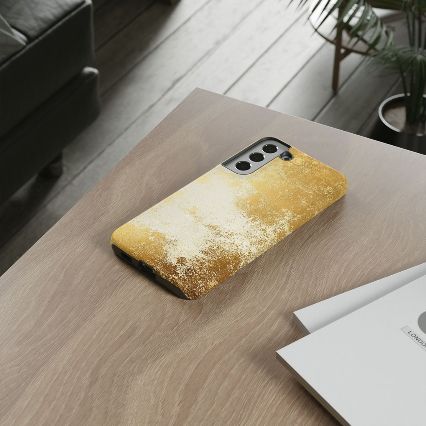 Stylish Phone Case - Gold Texture, Tough Cases, Protective Cover, Gift for Him, Glamorous Phone Accessory