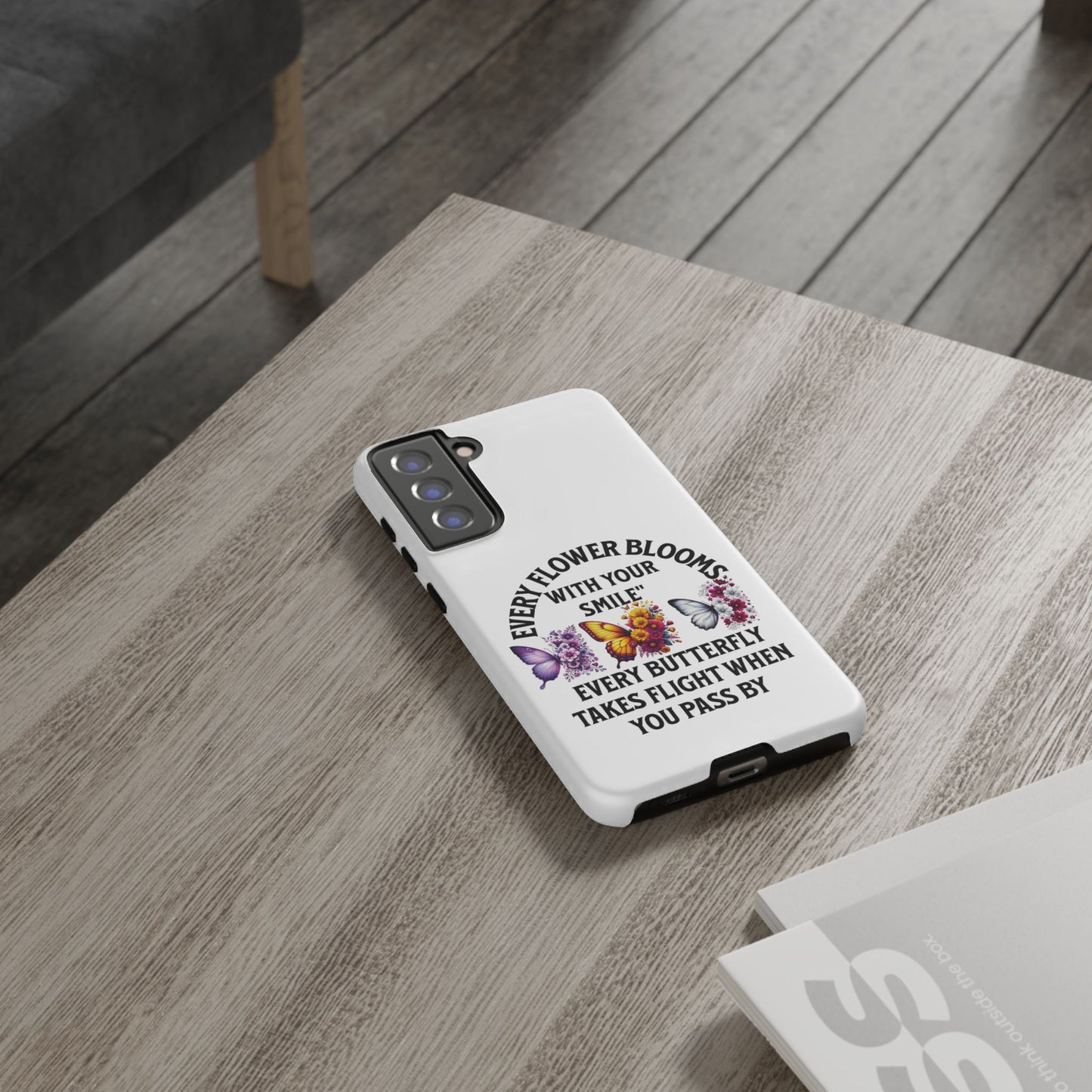 Butterfly Phone Case - Inspirational Floral Design, Perfect Gift for Nature Lovers, Birthdays, and Encouragement