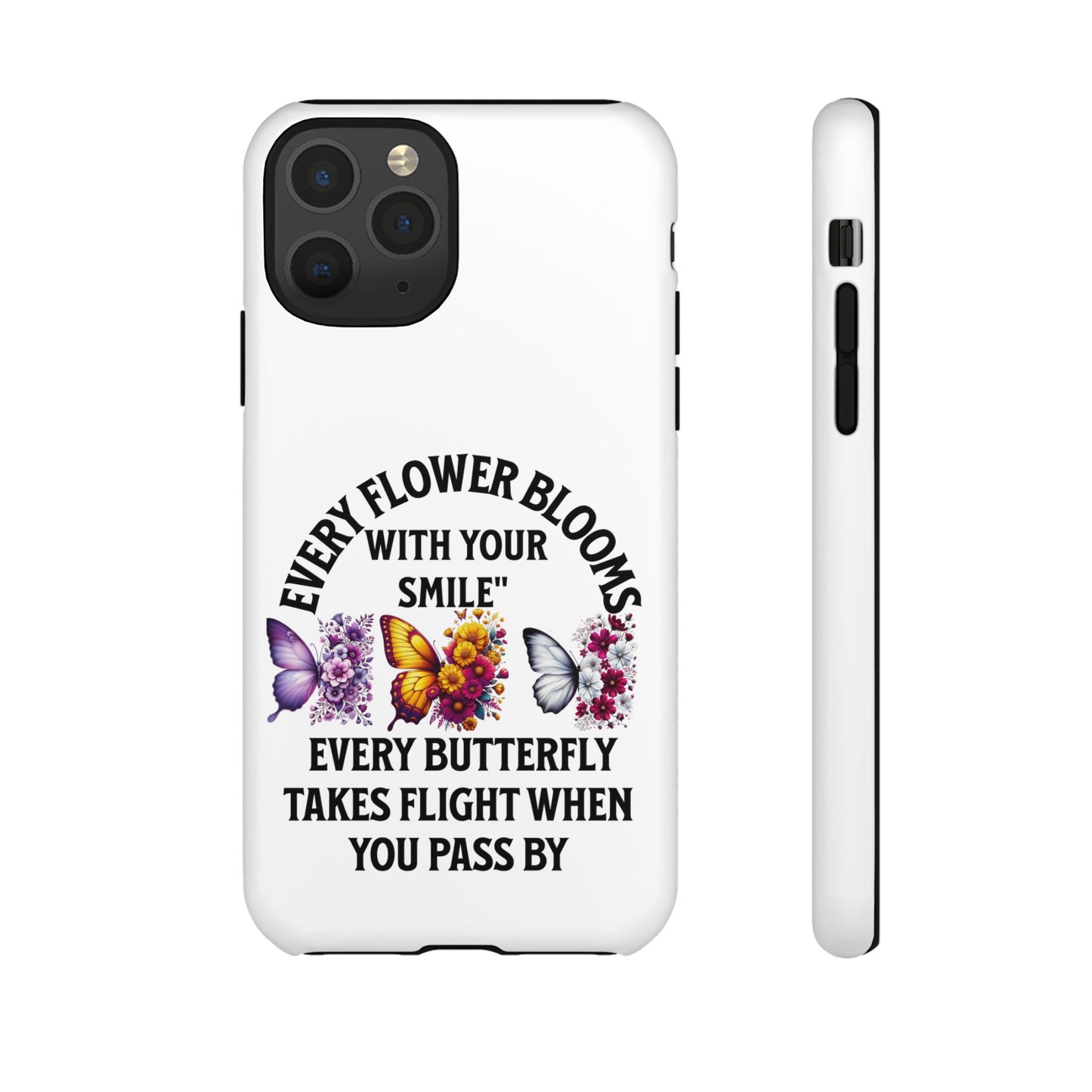 Butterfly Phone Case - Inspirational Floral Design, Perfect Gift for Nature Lovers, Birthdays, and Encouragement