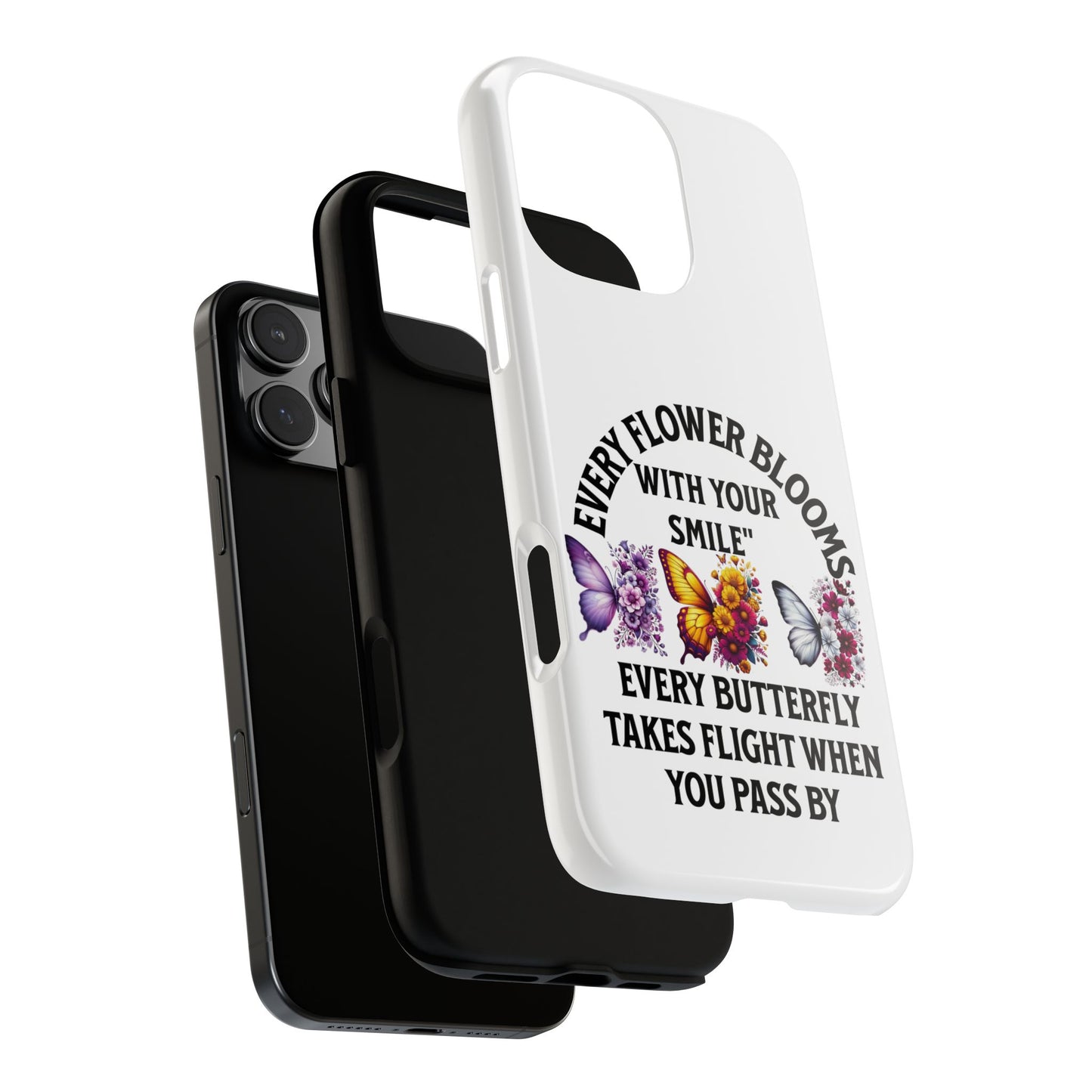 Butterfly Phone Case - Inspirational Floral Design, Perfect Gift for Nature Lovers, Birthdays, and Encouragement