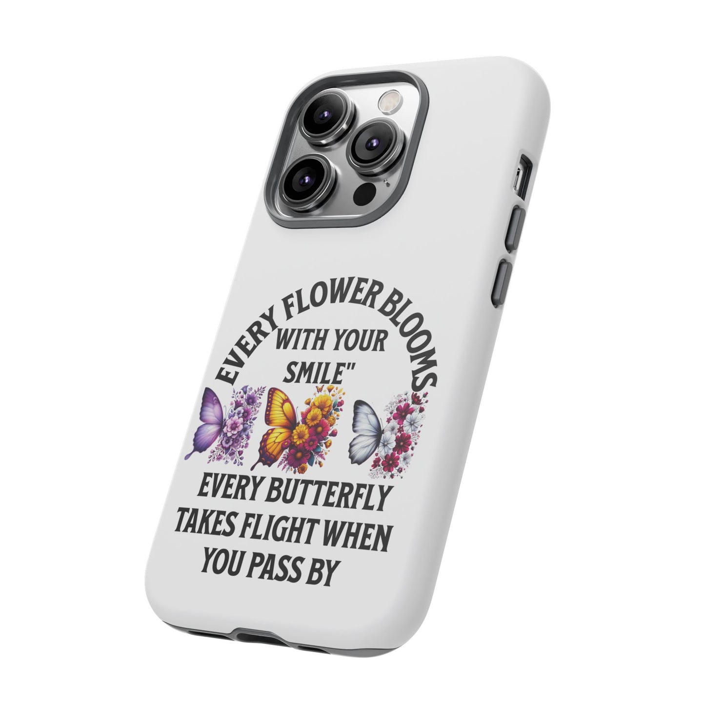 Butterfly Phone Case - Inspirational Floral Design, Perfect Gift for Nature Lovers, Birthdays, and Encouragement