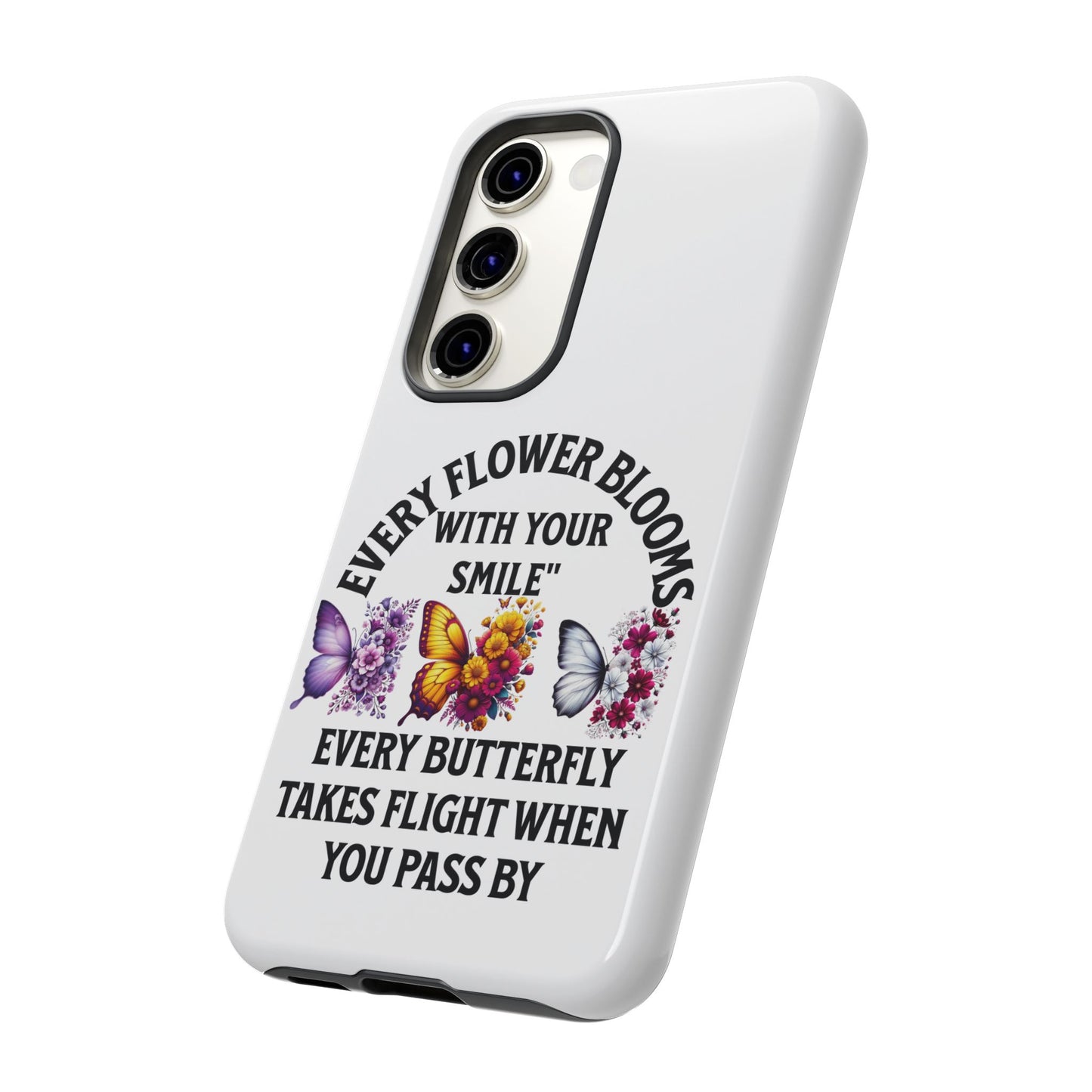 Butterfly Phone Case - Inspirational Floral Design, Perfect Gift for Nature Lovers, Birthdays, and Encouragement
