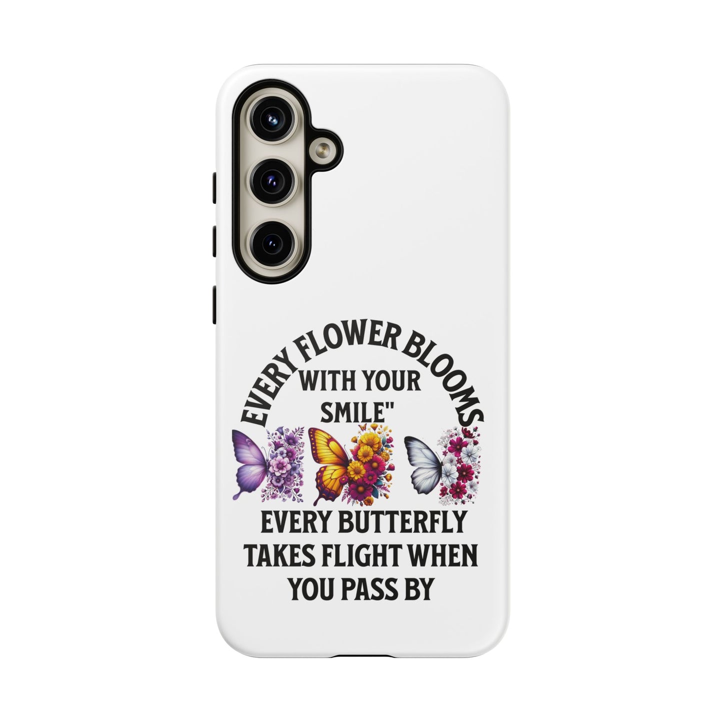 Butterfly Phone Case - Inspirational Floral Design, Perfect Gift for Nature Lovers, Birthdays, and Encouragement