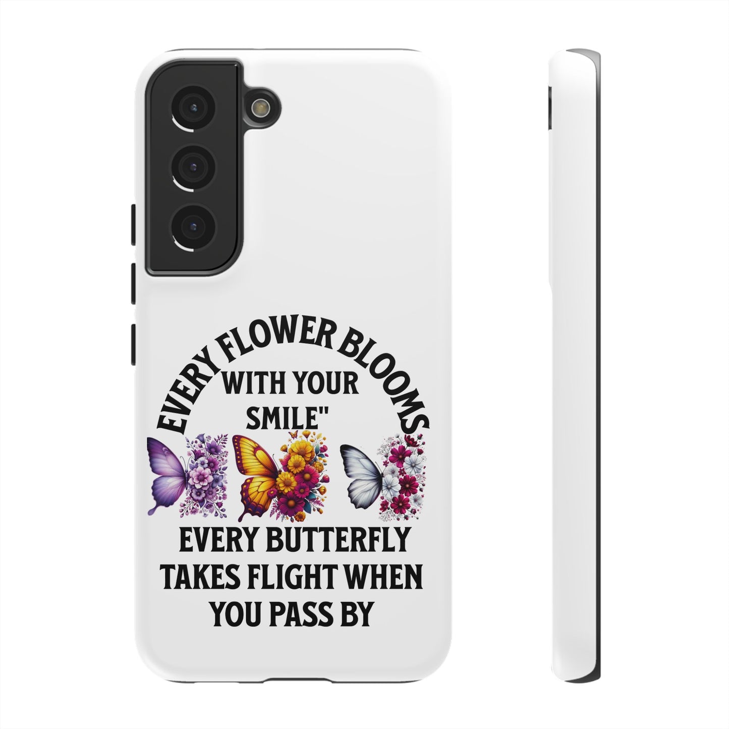 Butterfly Phone Case - Inspirational Floral Design, Perfect Gift for Nature Lovers, Birthdays, and Encouragement