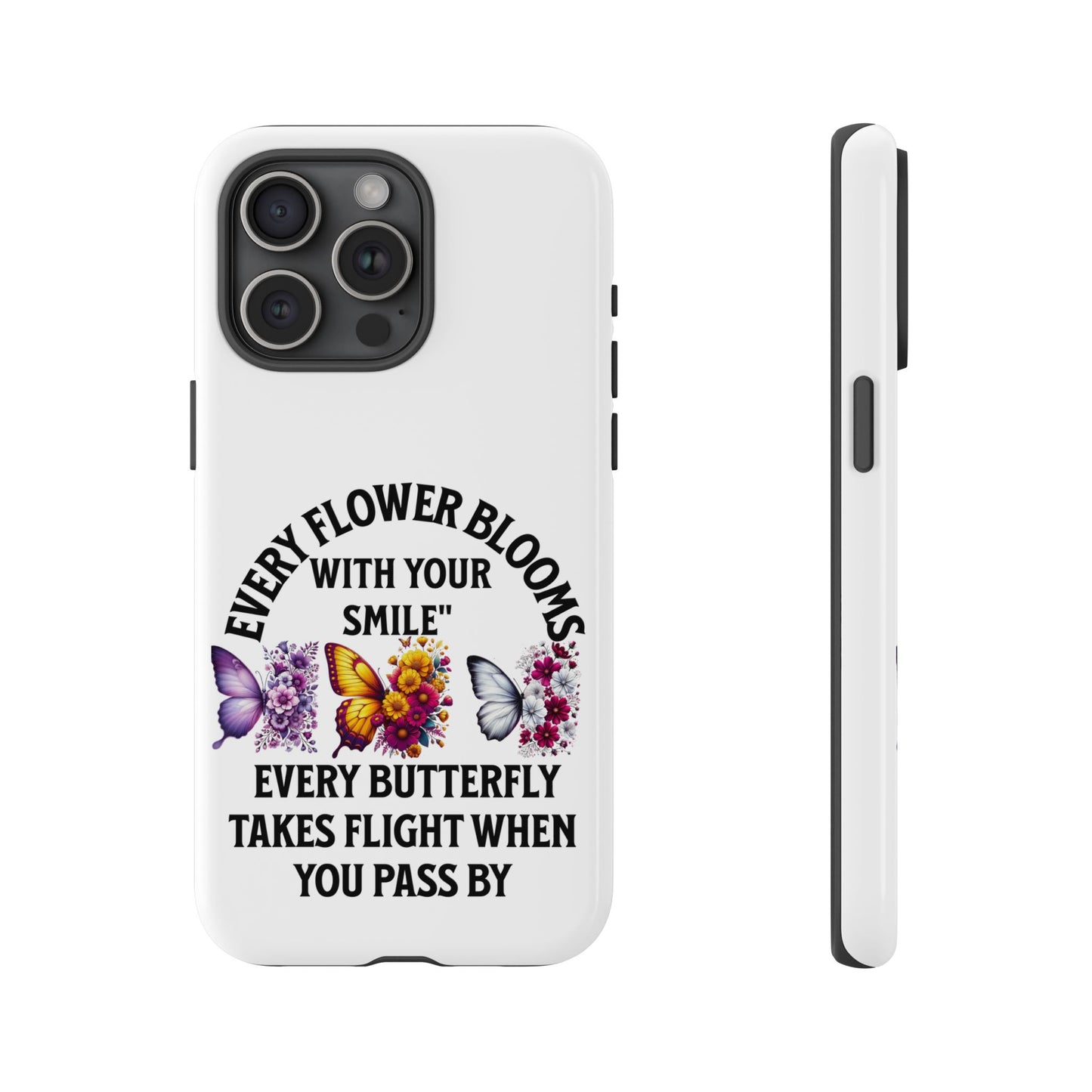 Butterfly Phone Case - Inspirational Floral Design, Perfect Gift for Nature Lovers, Birthdays, and Encouragement