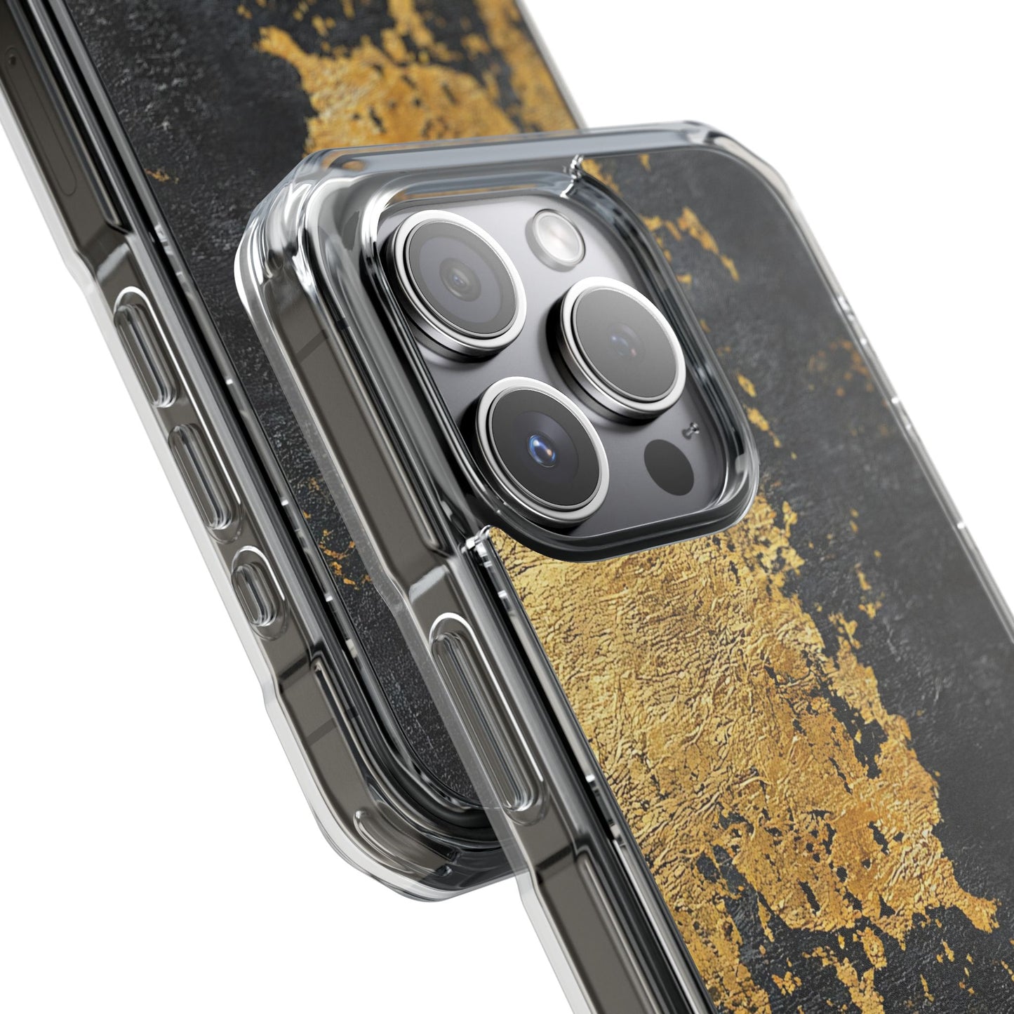 Stylish Magnetic Phone Case | Gold and Black Marble Design, Durable Slim Shell, Gift for Her, Trendy Tech Accessory, Customizable Cases