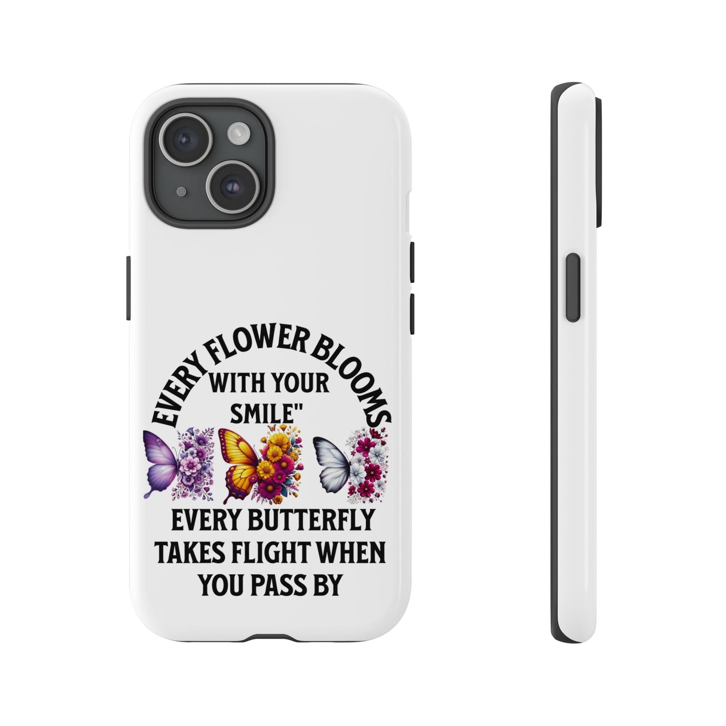 Butterfly Phone Case - Inspirational Floral Design, Perfect Gift for Nature Lovers, Birthdays, and Encouragement