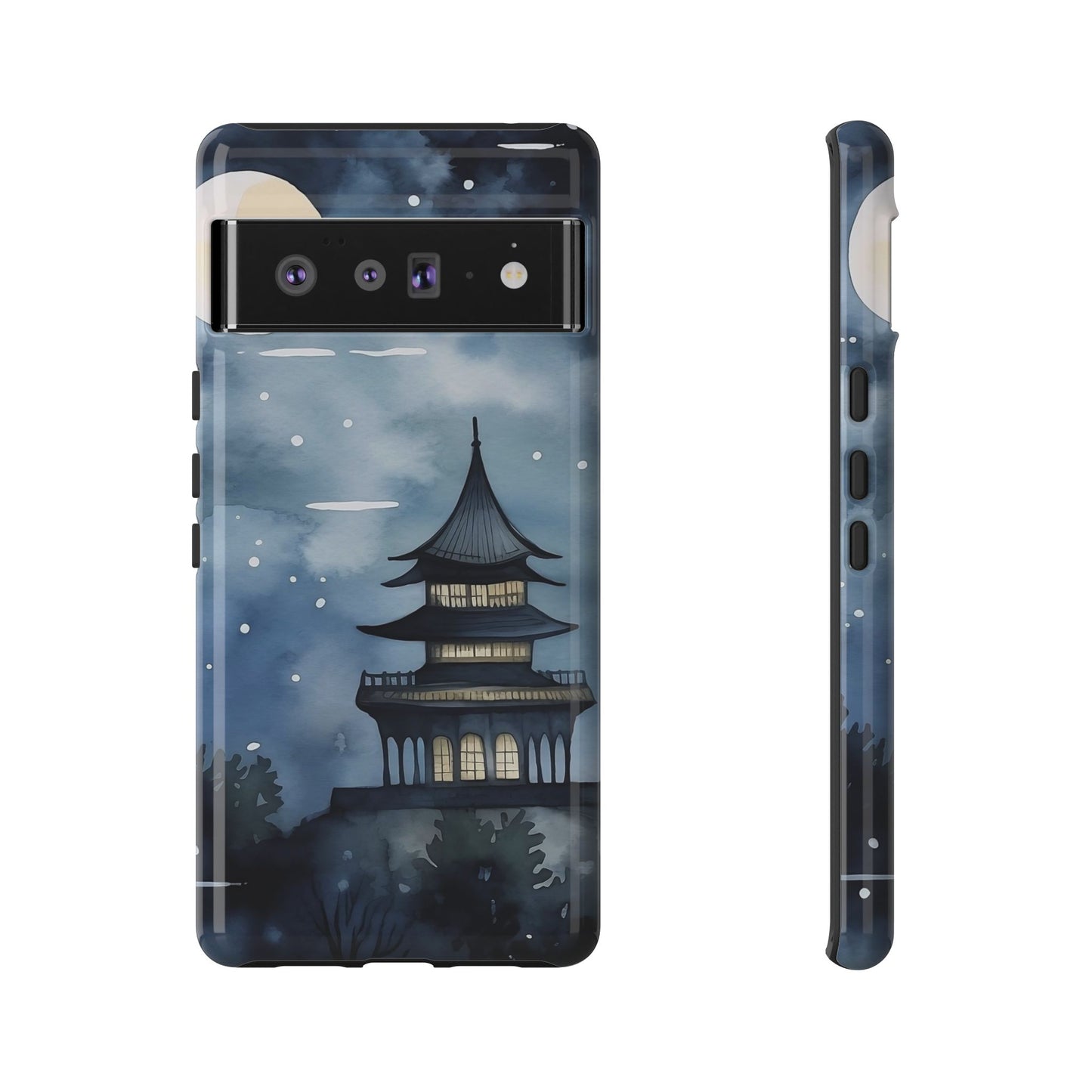 Winter Themed Phone Case, Night Sky Cell Phone Cover, Cozy Snowy Scene, Gift for Nature Lovers, Customizable Case