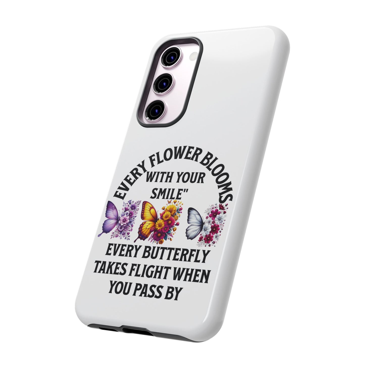 Butterfly Phone Case - Inspirational Floral Design, Perfect Gift for Nature Lovers, Birthdays, and Encouragement