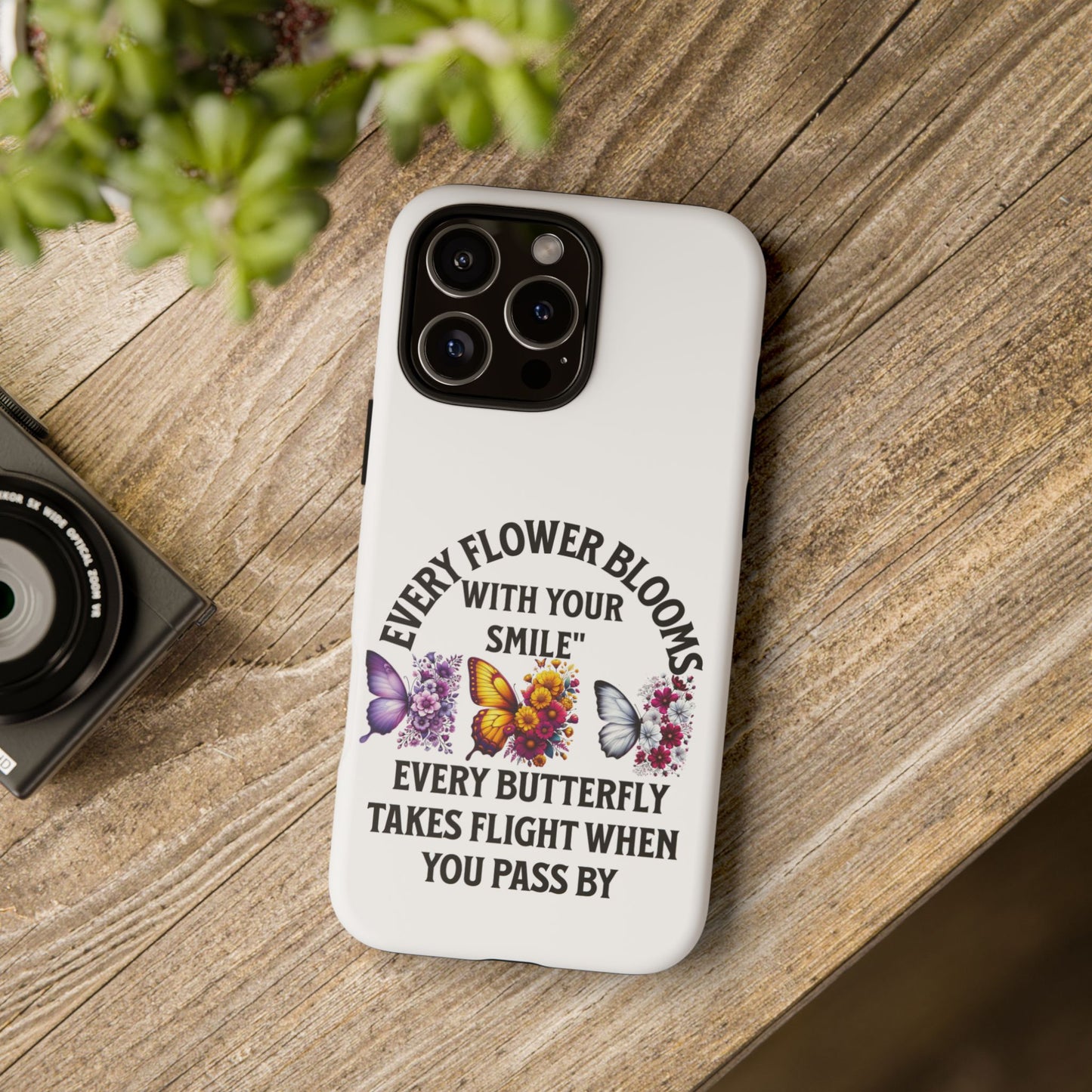 Butterfly Phone Case - Inspirational Floral Design, Perfect Gift for Nature Lovers, Birthdays, and Encouragement