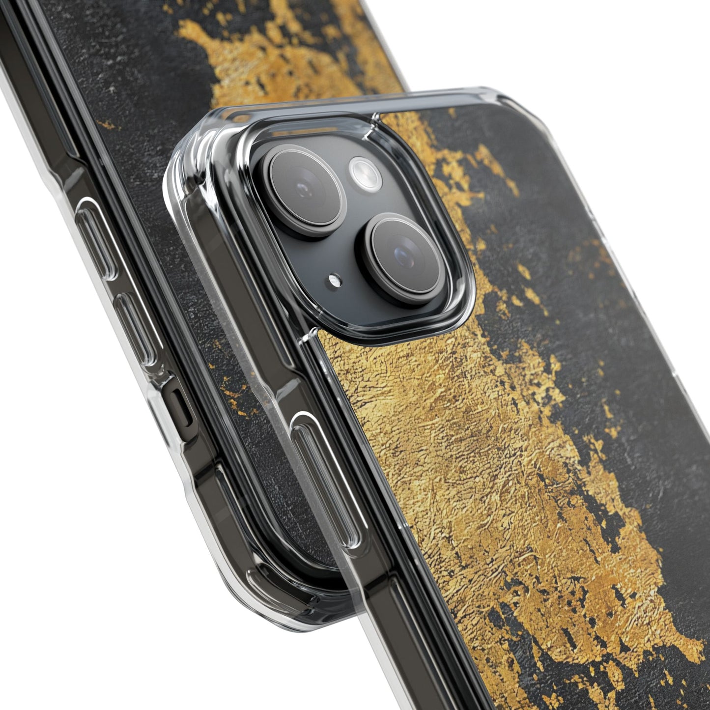 Stylish Magnetic Phone Case | Gold and Black Marble Design, Durable Slim Shell, Gift for Her, Trendy Tech Accessory, Customizable Cases