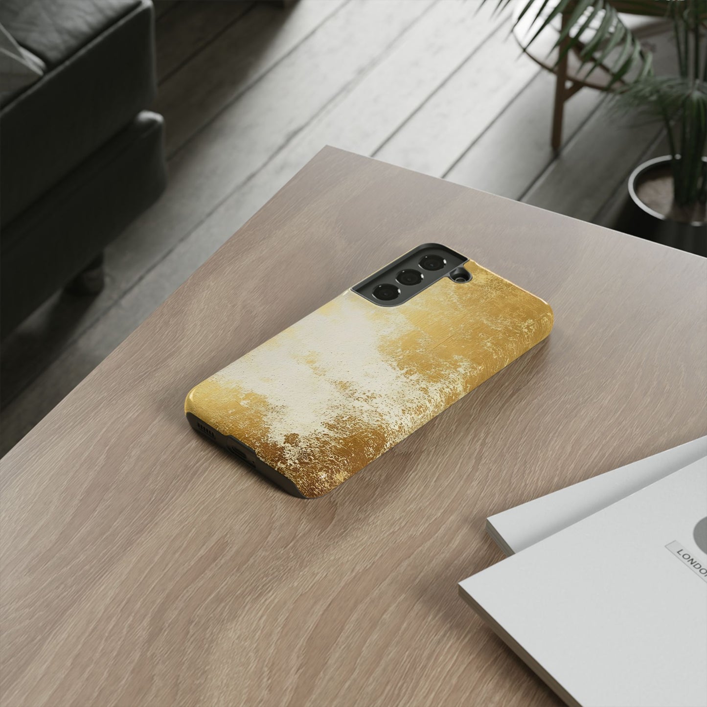 Stylish Phone Case - Gold Texture, Tough Cases, Protective Cover, Gift for Him, Glamorous Phone Accessory
