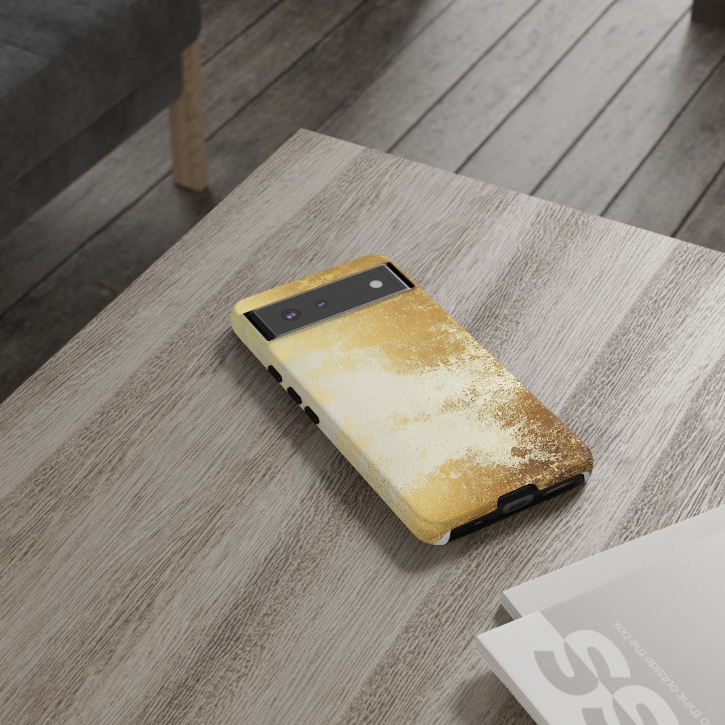 Stylish Phone Case - Gold Texture, Tough Cases, Protective Cover, Gift for Him, Glamorous Phone Accessory