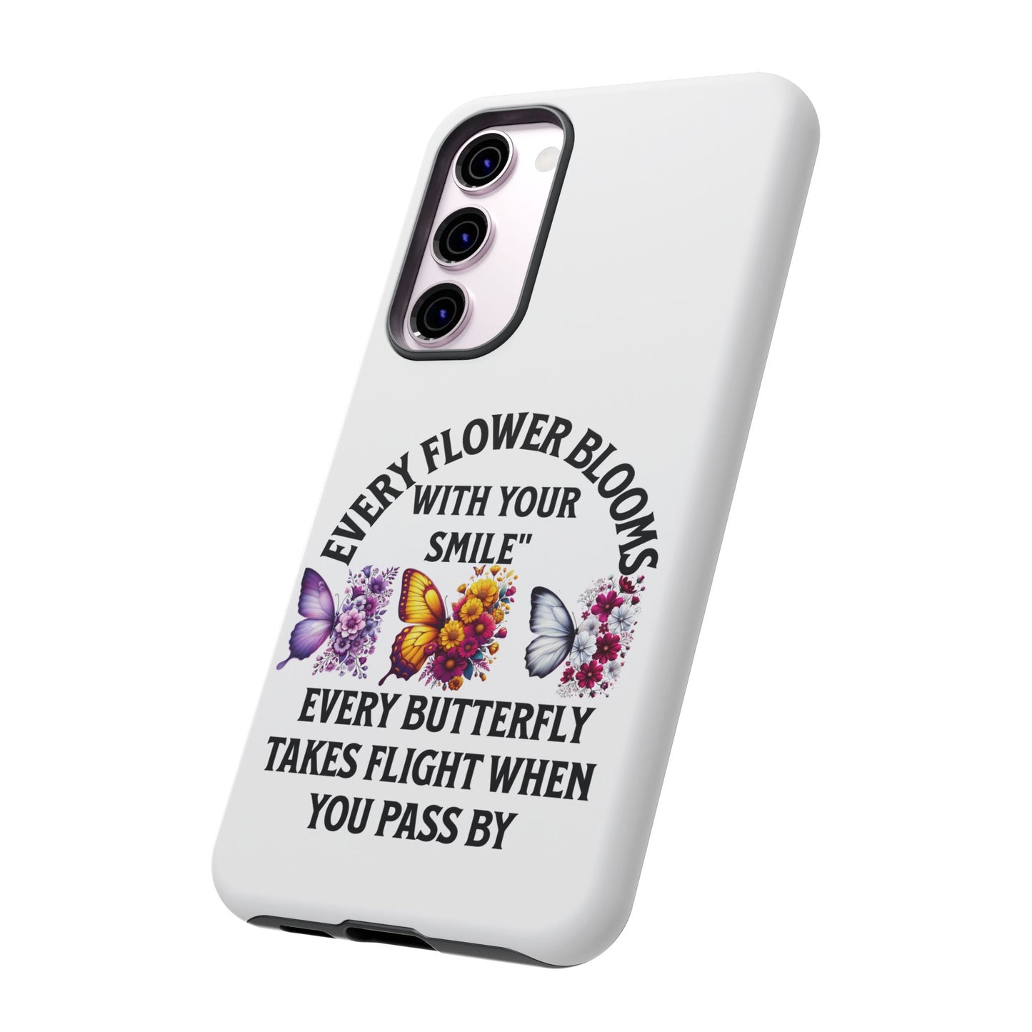 Butterfly Phone Case - Inspirational Floral Design, Perfect Gift for Nature Lovers, Birthdays, and Encouragement