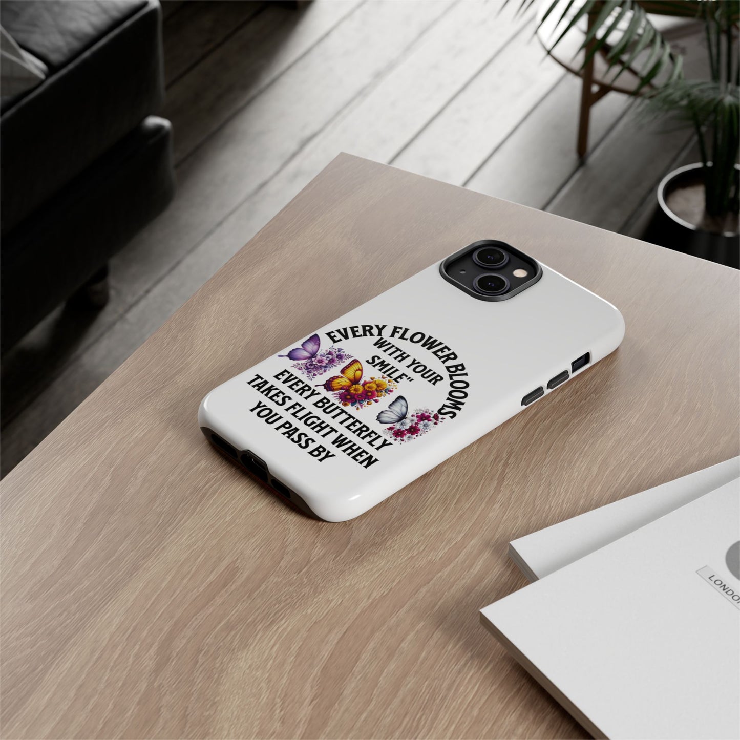 Butterfly Phone Case - Inspirational Floral Design, Perfect Gift for Nature Lovers, Birthdays, and Encouragement