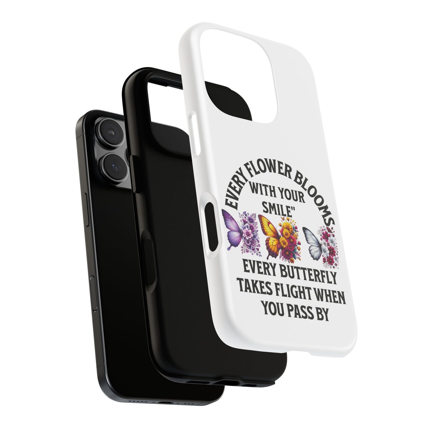 Butterfly Phone Case - Inspirational Floral Design, Perfect Gift for Nature Lovers, Birthdays, and Encouragement