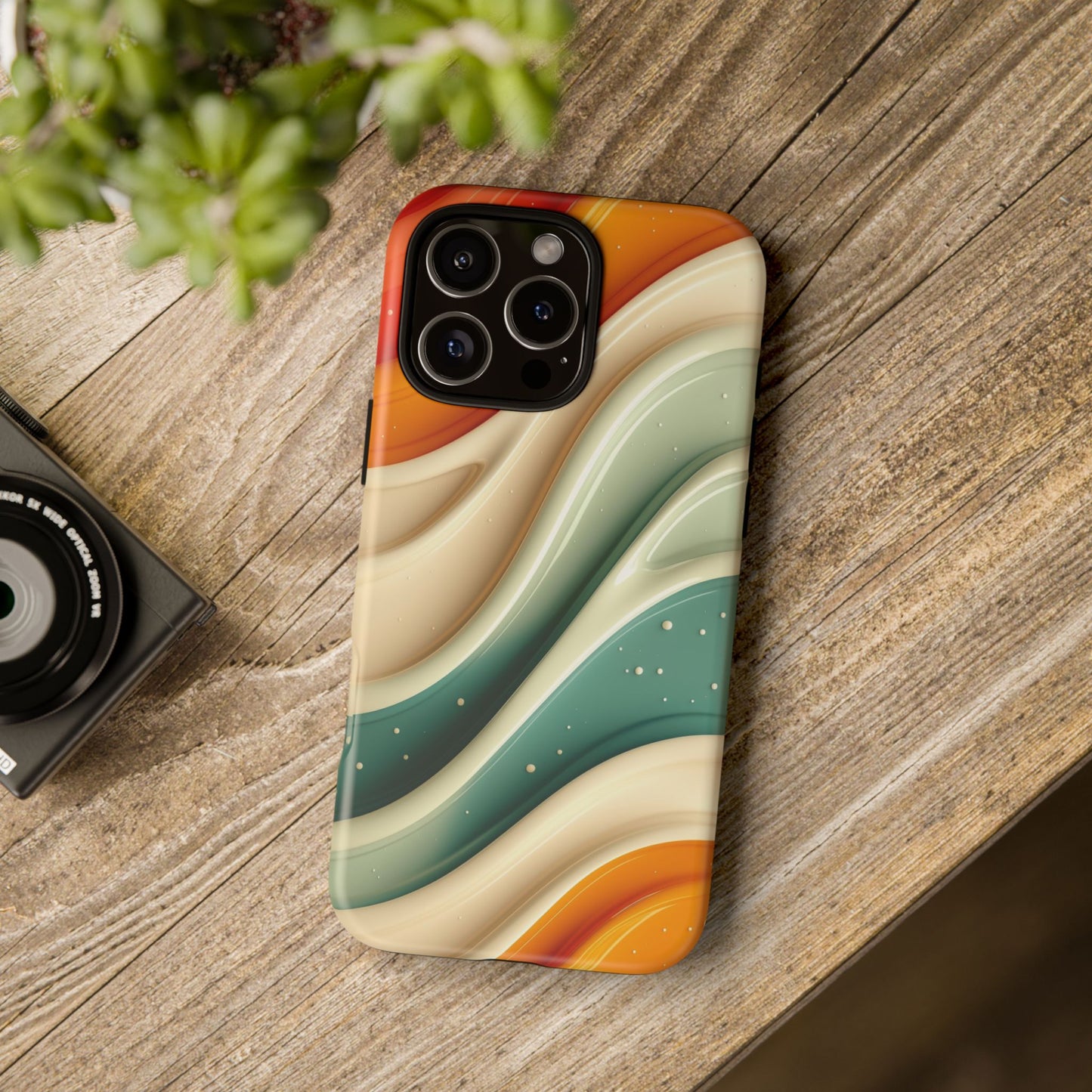 Retro Phone Case, Abstract Floral Design, Trendy Mobile Cover, Modern Tech Accessories, Gift for Her