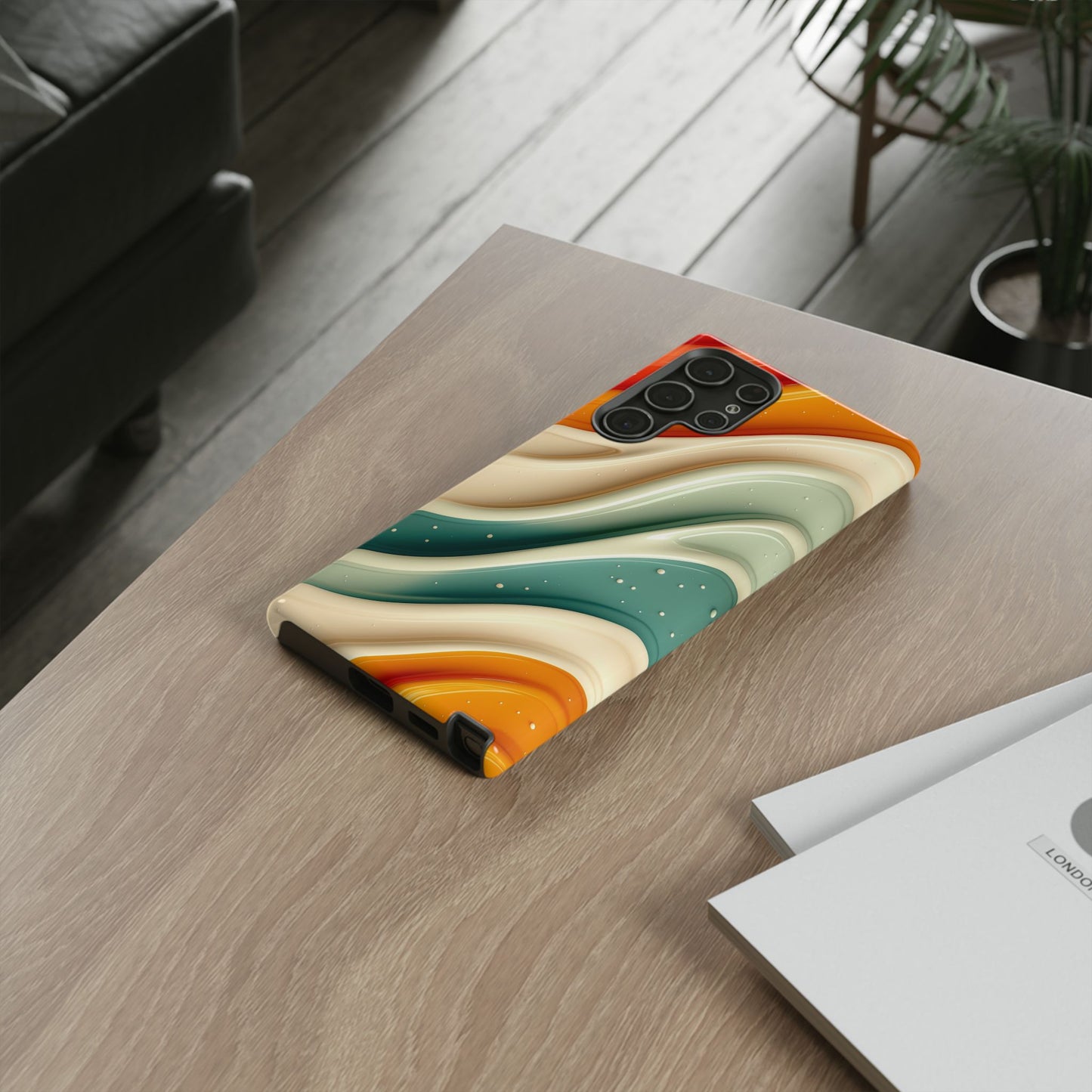 Retro Phone Case, Abstract Floral Design, Trendy Mobile Cover, Modern Tech Accessories, Gift for Her