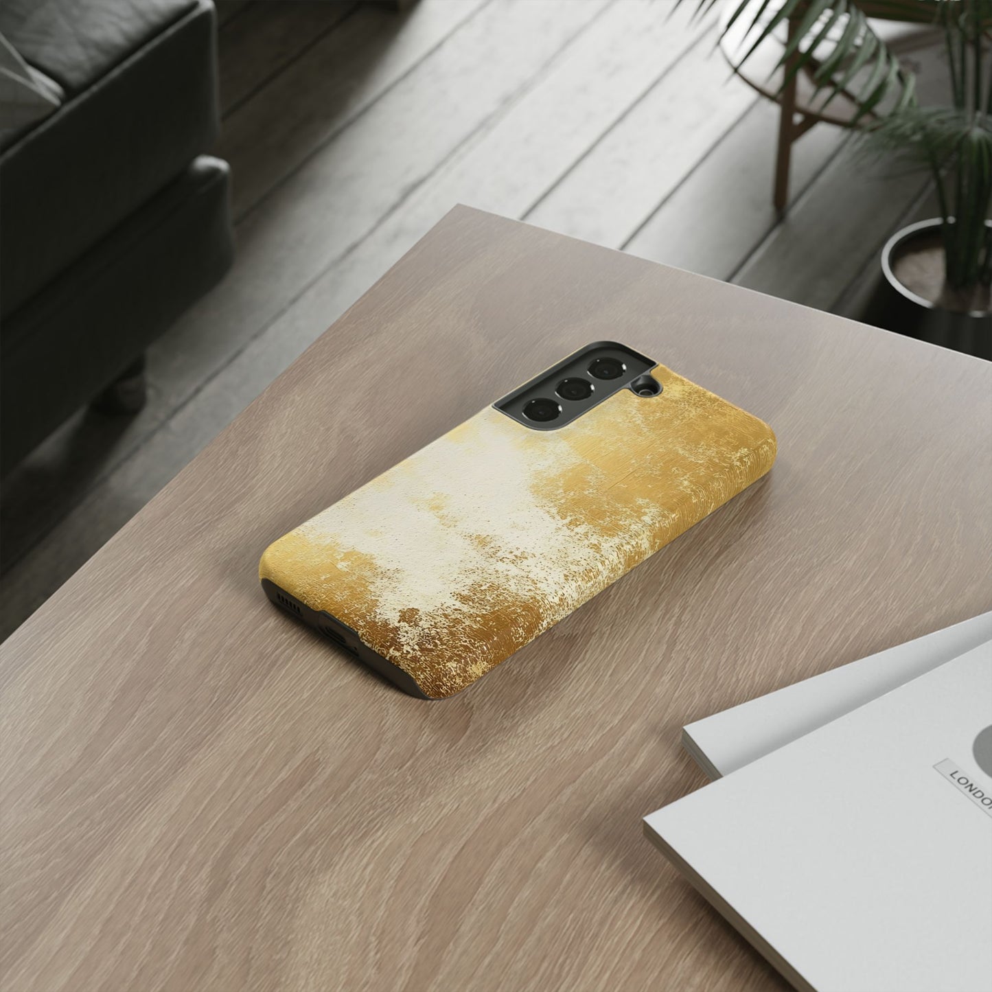 Stylish Phone Case - Gold Texture, Tough Cases, Protective Cover, Gift for Him, Glamorous Phone Accessory