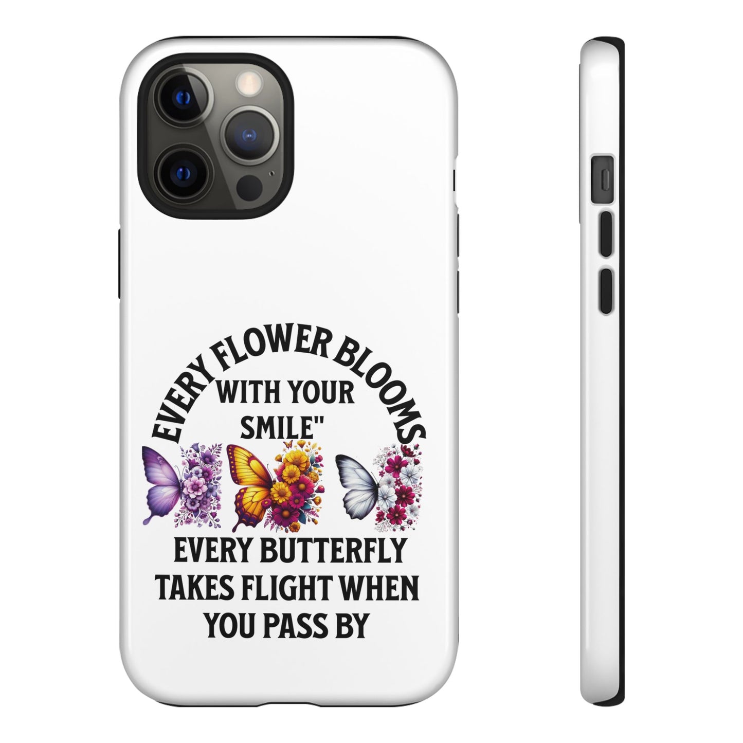 Butterfly Phone Case - Inspirational Floral Design, Perfect Gift for Nature Lovers, Birthdays, and Encouragement