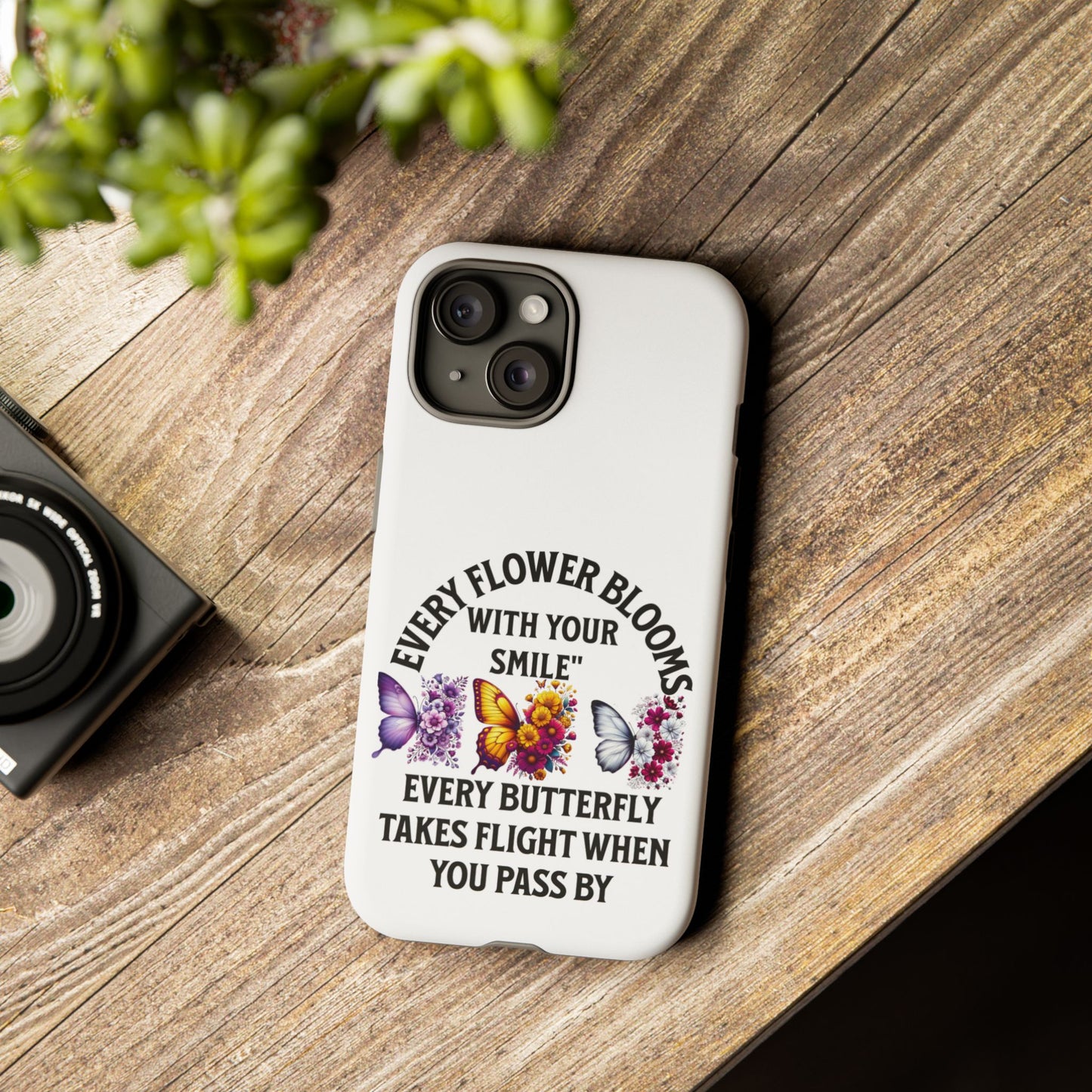 Butterfly Phone Case - Inspirational Floral Design, Perfect Gift for Nature Lovers, Birthdays, and Encouragement