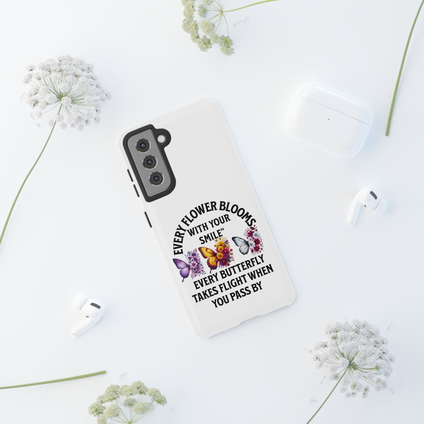 Butterfly Phone Case - Inspirational Floral Design, Perfect Gift for Nature Lovers, Birthdays, and Encouragement