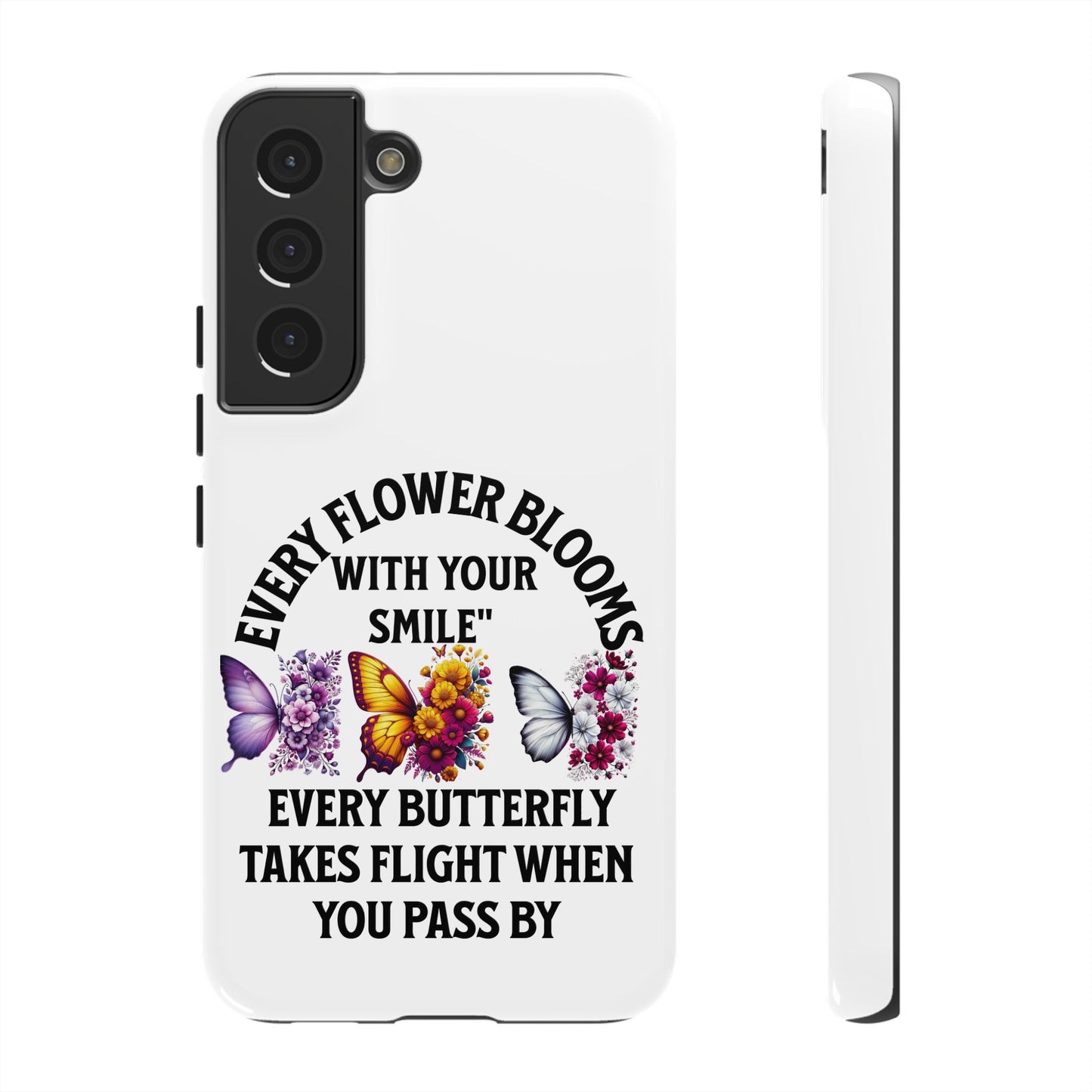 Butterfly Phone Case - Inspirational Floral Design, Perfect Gift for Nature Lovers, Birthdays, and Encouragement