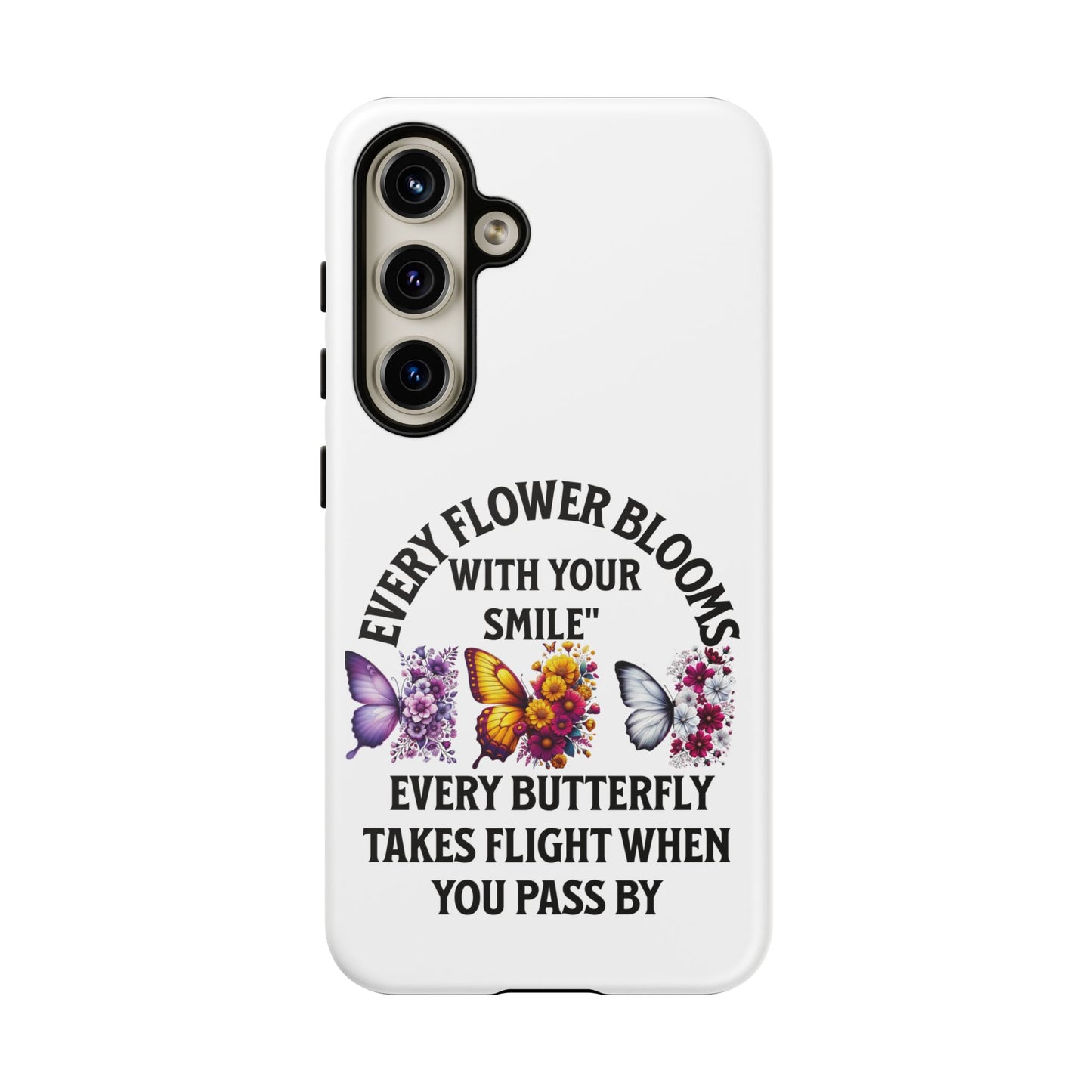 Butterfly Phone Case - Inspirational Floral Design, Perfect Gift for Nature Lovers, Birthdays, and Encouragement