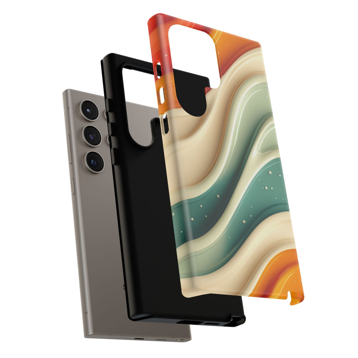 Retro Phone Case, Abstract Floral Design, Trendy Mobile Cover, Modern Tech Accessories, Gift for Her