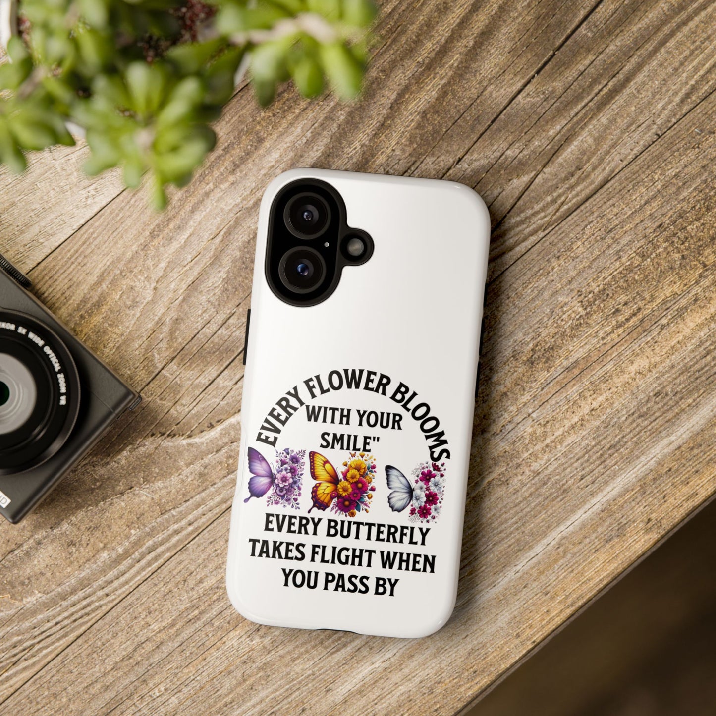 Butterfly Phone Case - Inspirational Floral Design, Perfect Gift for Nature Lovers, Birthdays, and Encouragement