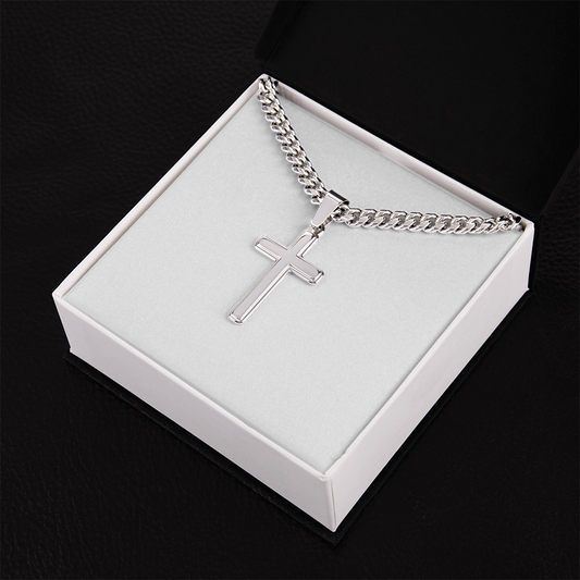 Men's Stainless Steel Cross Necklace – Christian Jewelry Gift