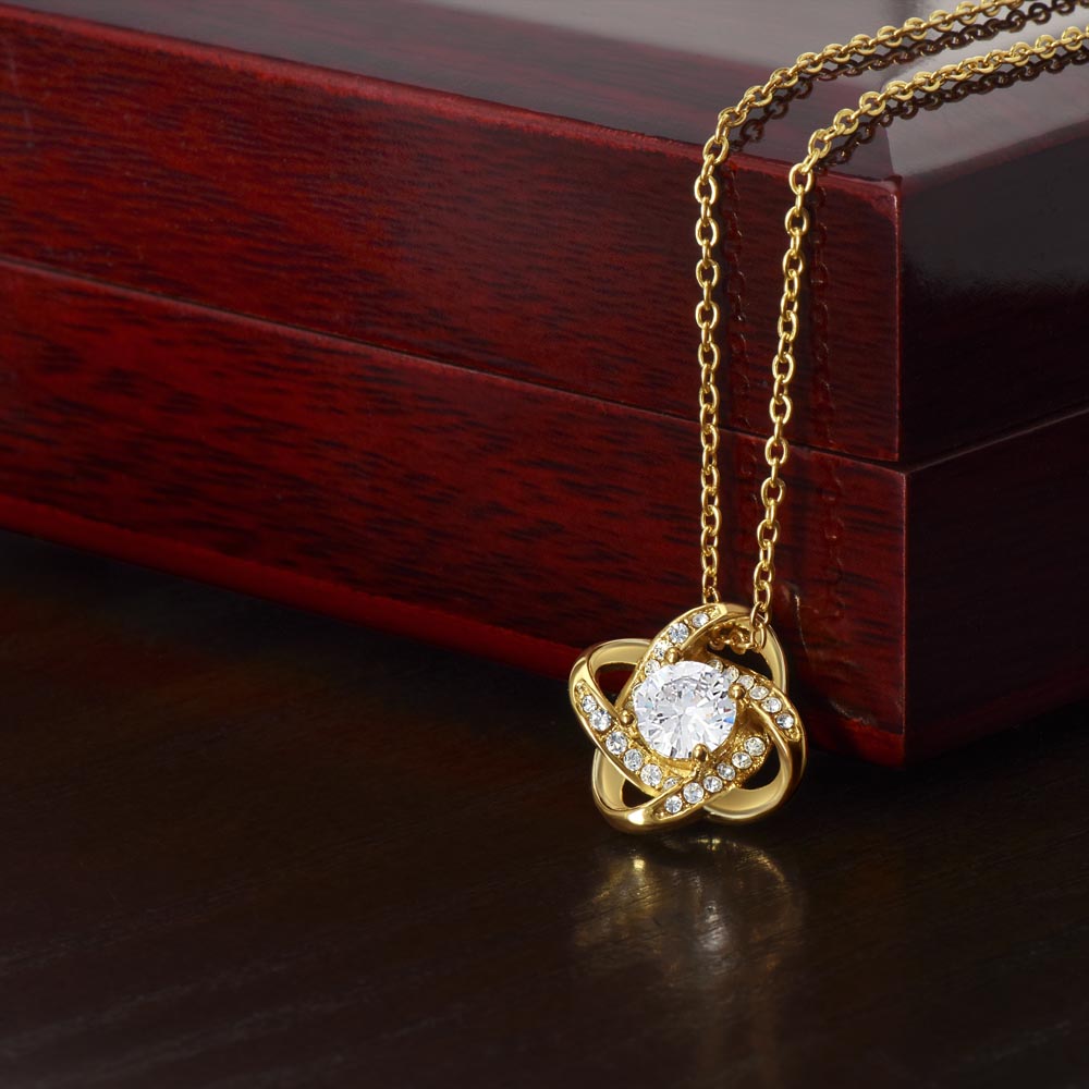 Elegant Love Knot Necklace – Sparkling Cubic Zirconia Pendant for Meaningful Gifts