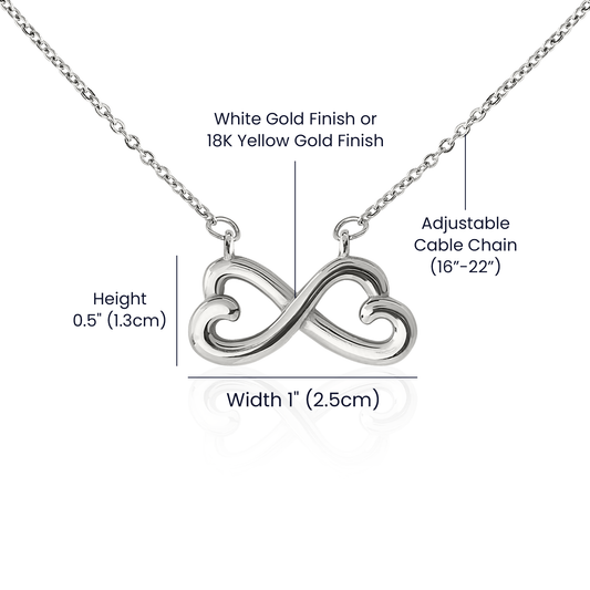Interlocking Hearts Infinity Necklace – Romantic Gift for Wife or Girlfriend