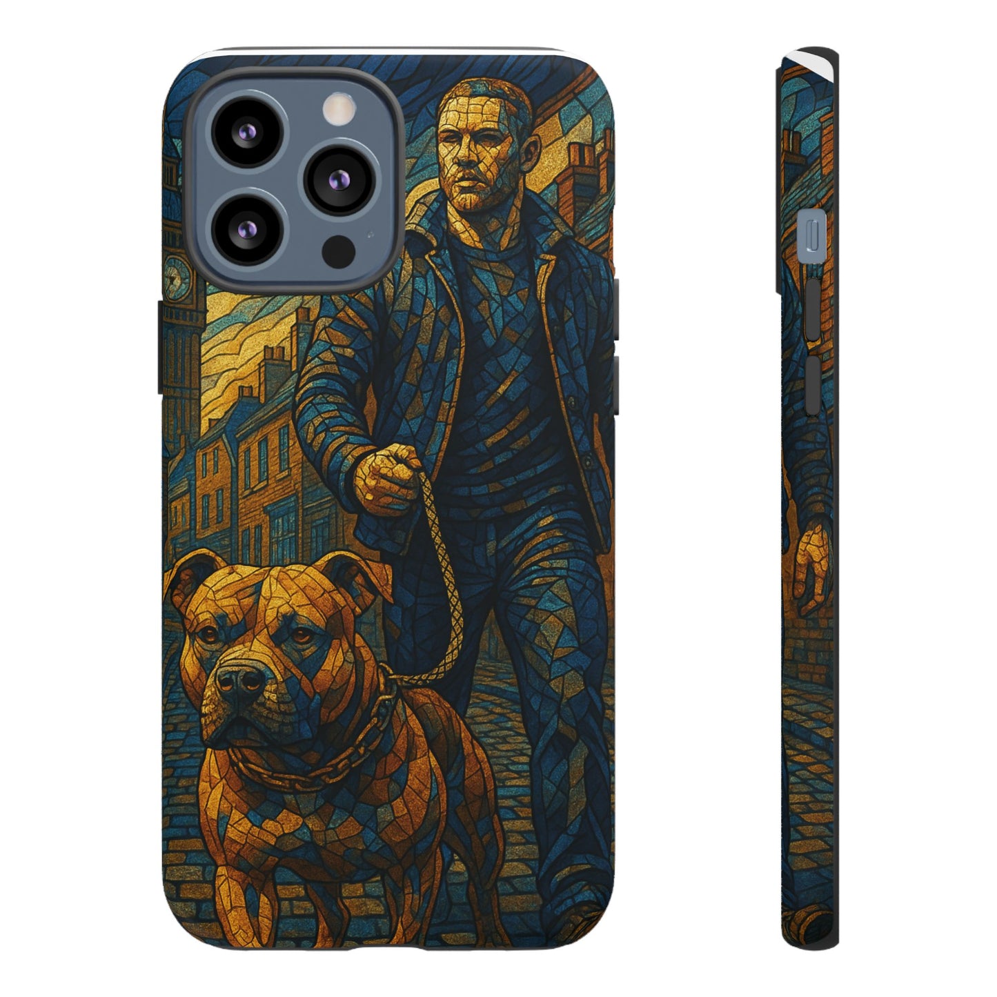 Bold Art Phone Case - Tough Cases for Dog Lovers, Unique Gift for Pet Owners, Phone Accessories for Him, Vibrant Dog Design, Stylish [...]Urban Mosaic Pitbull iPhone Case
