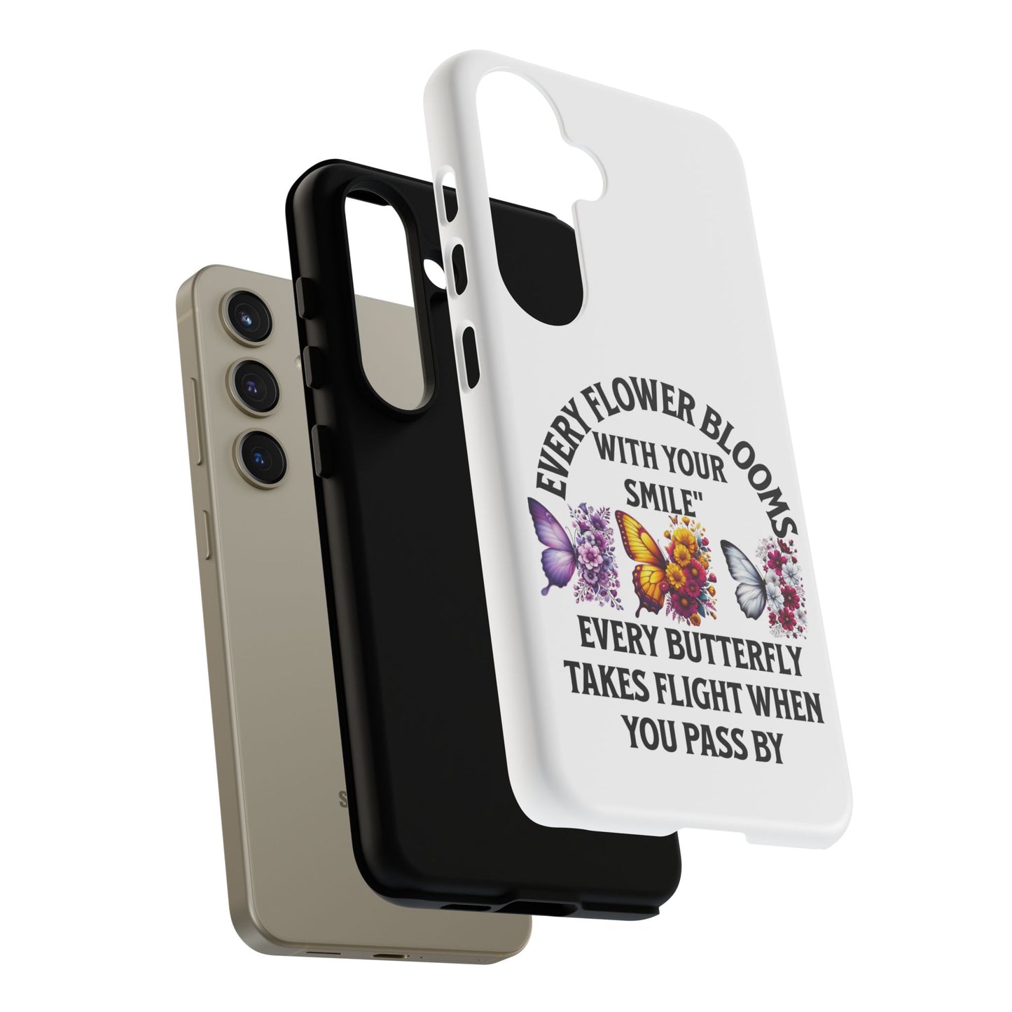 Butterfly Phone Case - Inspirational Floral Design, Perfect Gift for Nature Lovers, Birthdays, and Encouragement