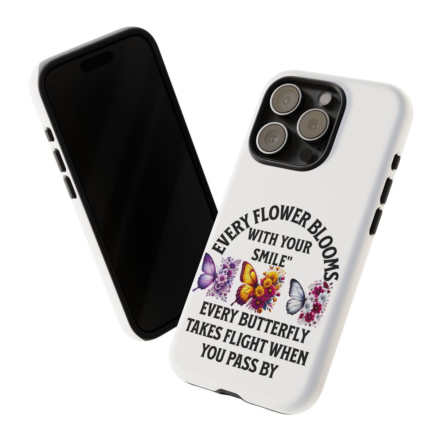 Butterfly Phone Case - Inspirational Floral Design, Perfect Gift for Nature Lovers, Birthdays, and Encouragement