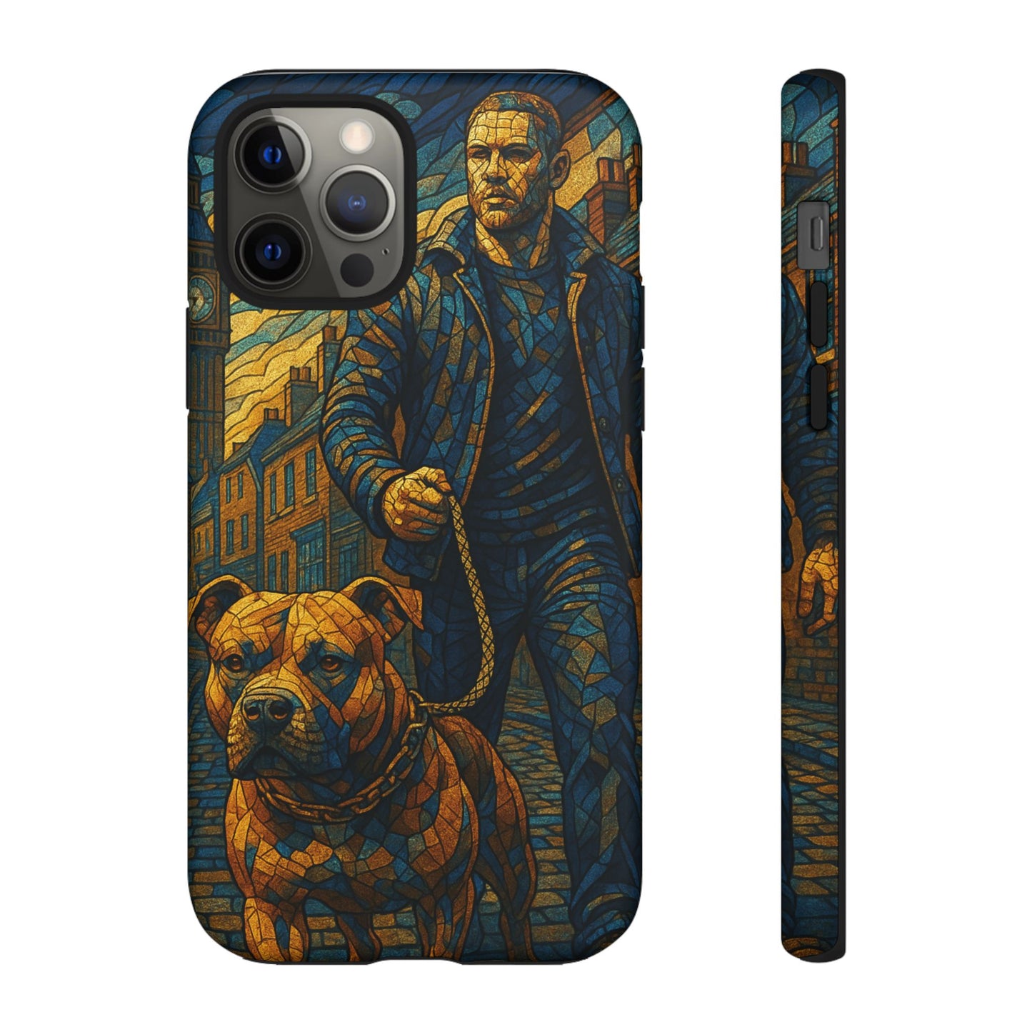 Bold Art Phone Case - Tough Cases for Dog Lovers, Unique Gift for Pet Owners, Phone Accessories for Him, Vibrant Dog Design, Stylish [...]Urban Mosaic Pitbull iPhone Case