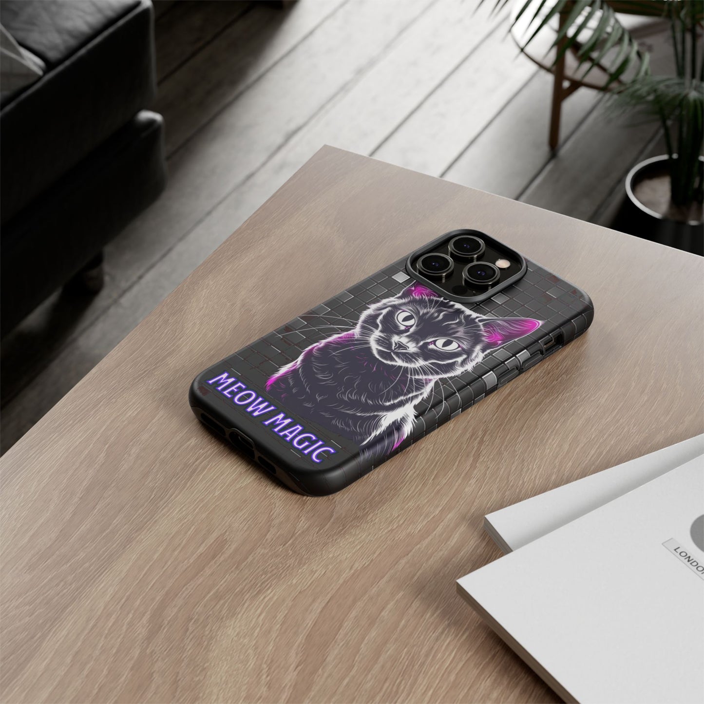 Cat Phone Case - Meow Magic, Cute Cat Lover Gift, Cat Mom Accessory, Pet-Themed Phone Cover, Stylish Cat Art Case