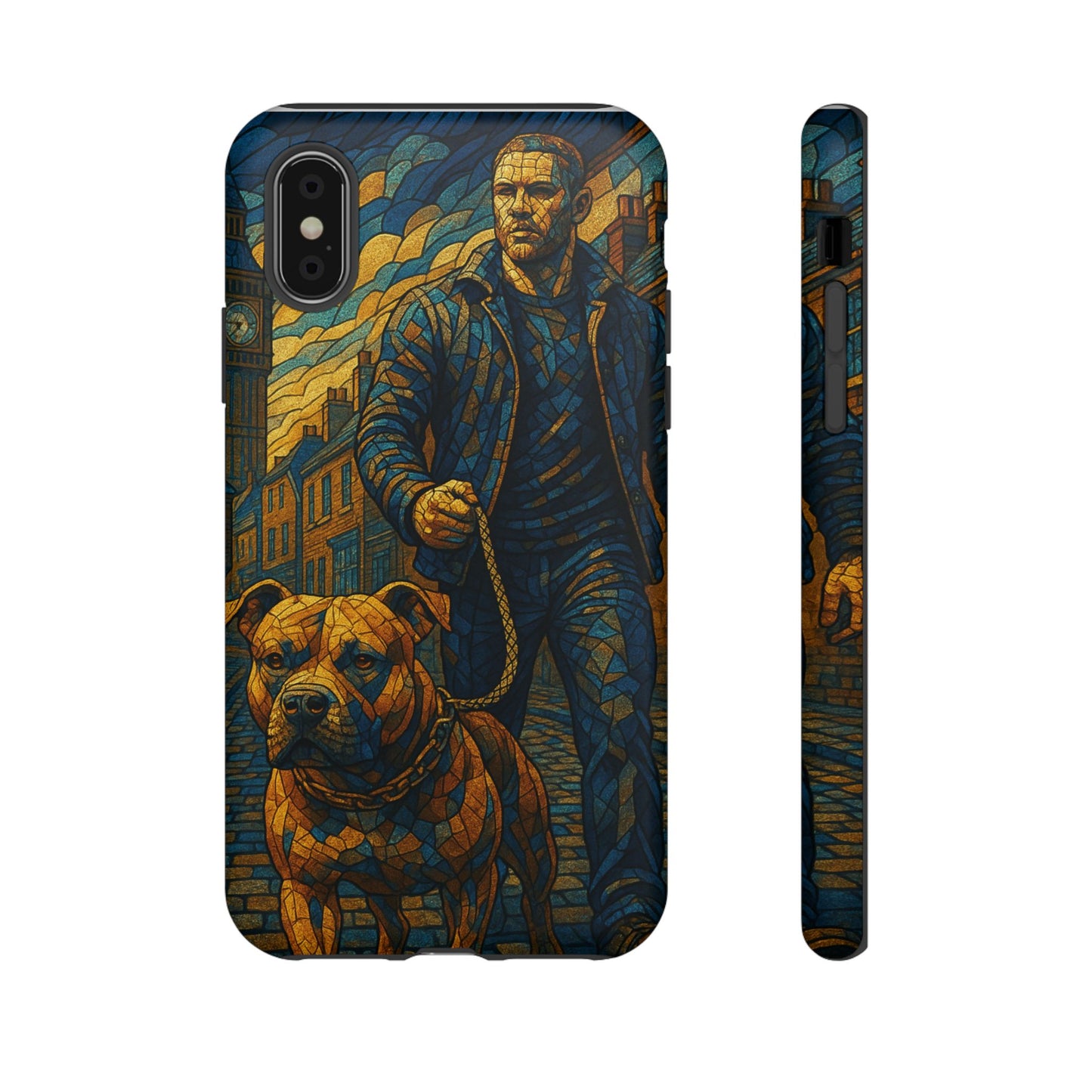 Bold Art Phone Case - Tough Cases for Dog Lovers, Unique Gift for Pet Owners, Phone Accessories for Him, Vibrant Dog Design, Stylish [...]Urban Mosaic Pitbull iPhone Case