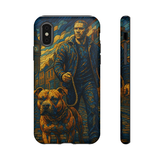 Bold Art Phone Case - Tough Cases for Dog Lovers, Unique Gift for Pet Owners, Phone Accessories for Him, Vibrant Dog Design, Stylish [...]Urban Mosaic Pitbull iPhone Case