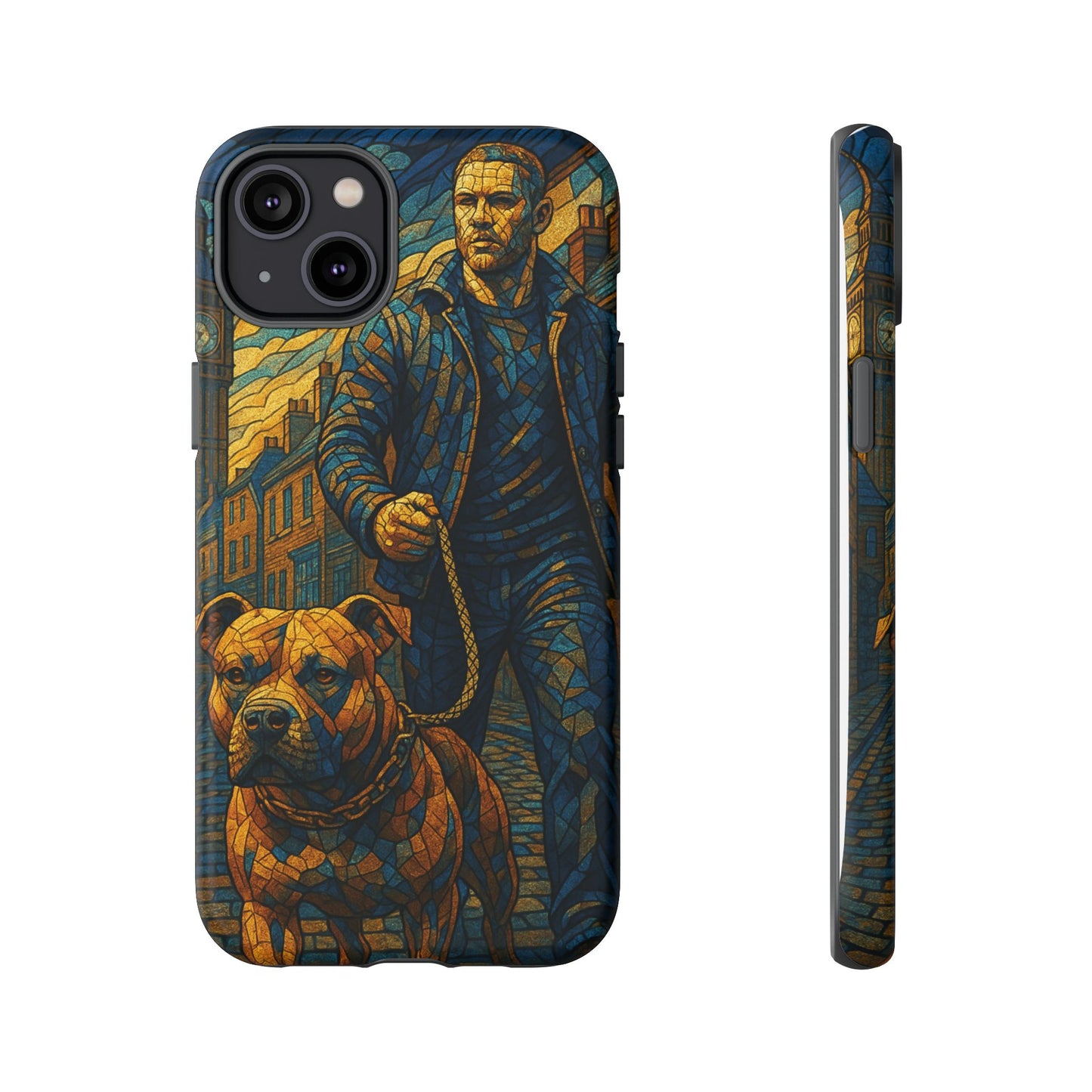 Bold Art Phone Case - Tough Cases for Dog Lovers, Unique Gift for Pet Owners, Phone Accessories for Him, Vibrant Dog Design, Stylish [...]Urban Mosaic Pitbull iPhone Case