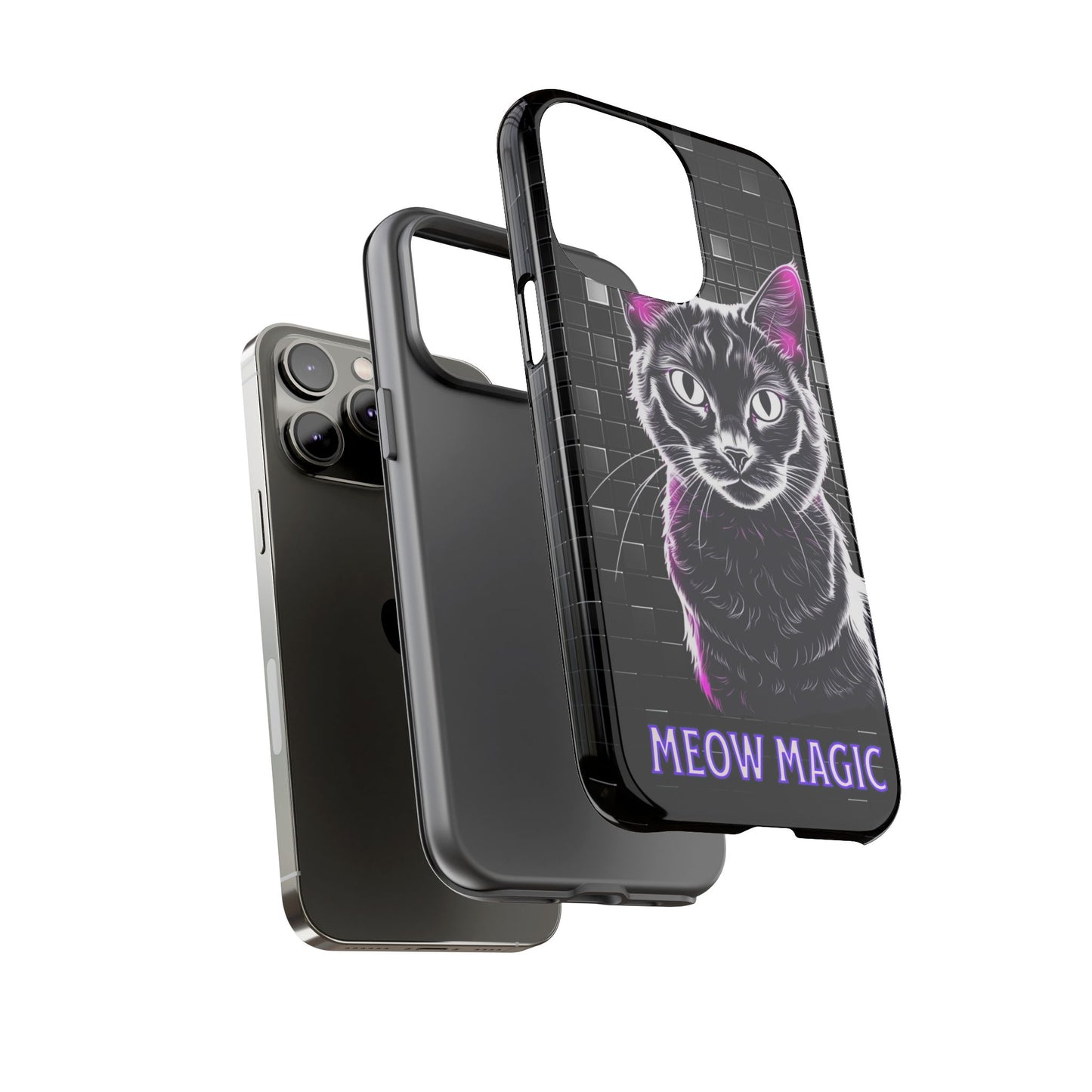 Cat Phone Case - Meow Magic, Cute Cat Lover Gift, Cat Mom Accessory, Pet-Themed Phone Cover, Stylish Cat Art Case