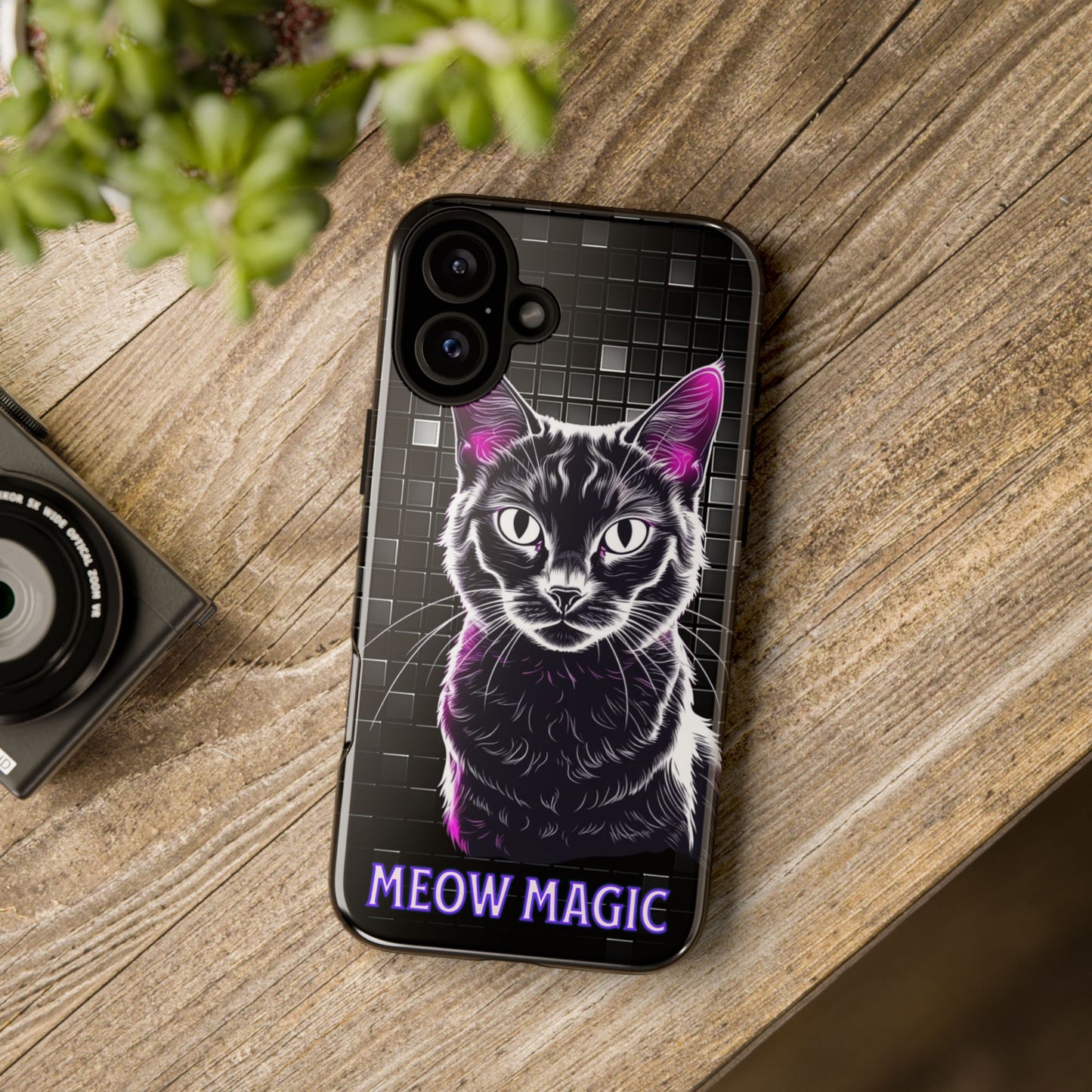 Cat Phone Case - Meow Magic, Cute Cat Lover Gift, Cat Mom Accessory, Pet-Themed Phone Cover, Stylish Cat Art Case
