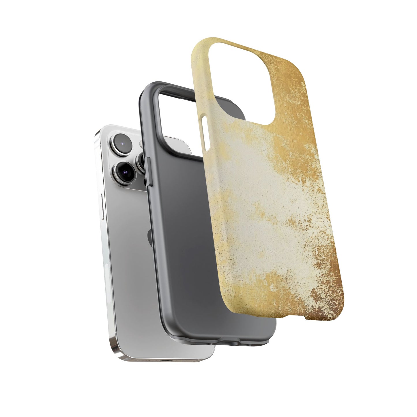 Stylish Phone Case - Gold Texture, Tough Cases, Protective Cover, Gift for Him, Glamorous Phone Accessory