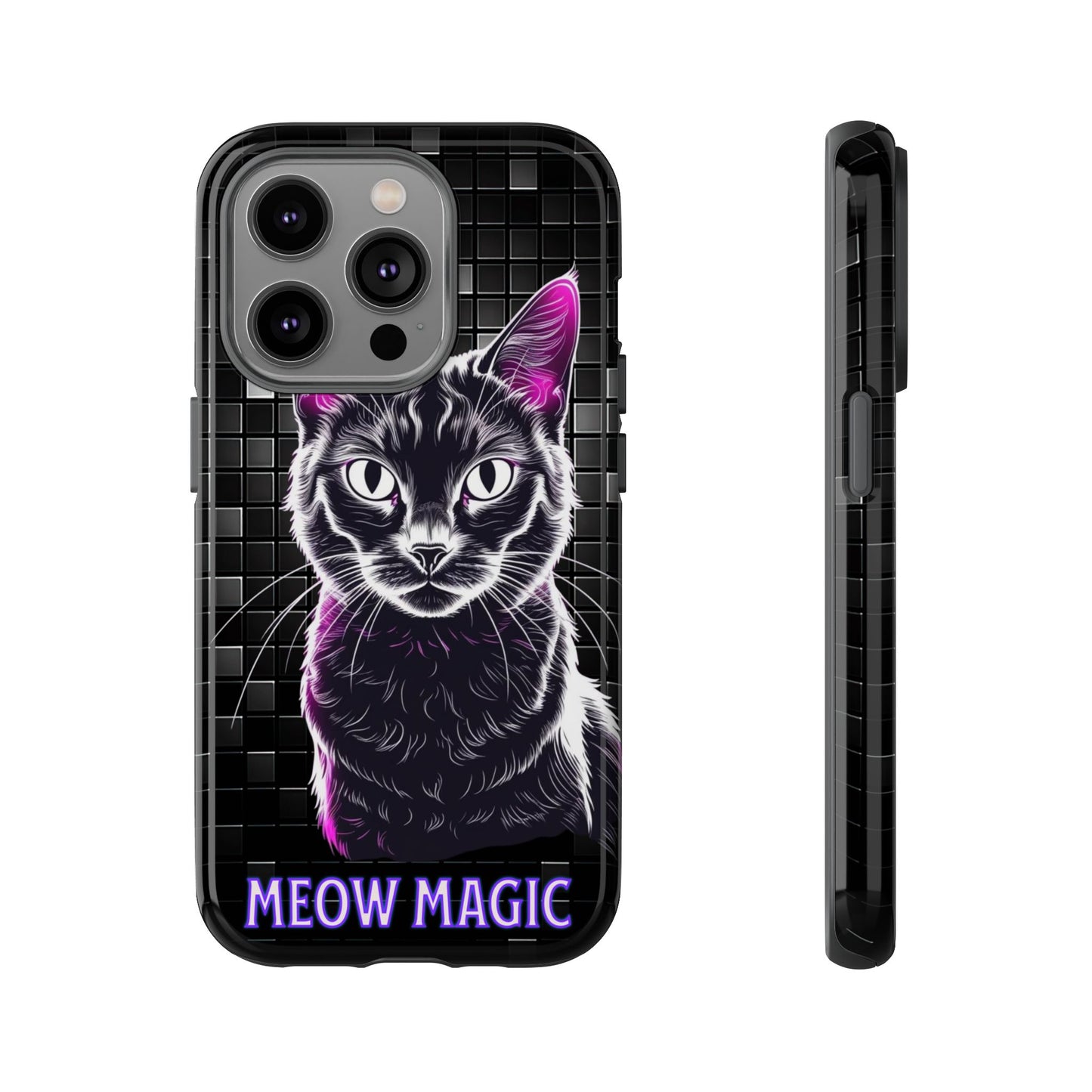 Cat Phone Case - Meow Magic, Cute Cat Lover Gift, Cat Mom Accessory, Pet-Themed Phone Cover, Stylish Cat Art Case