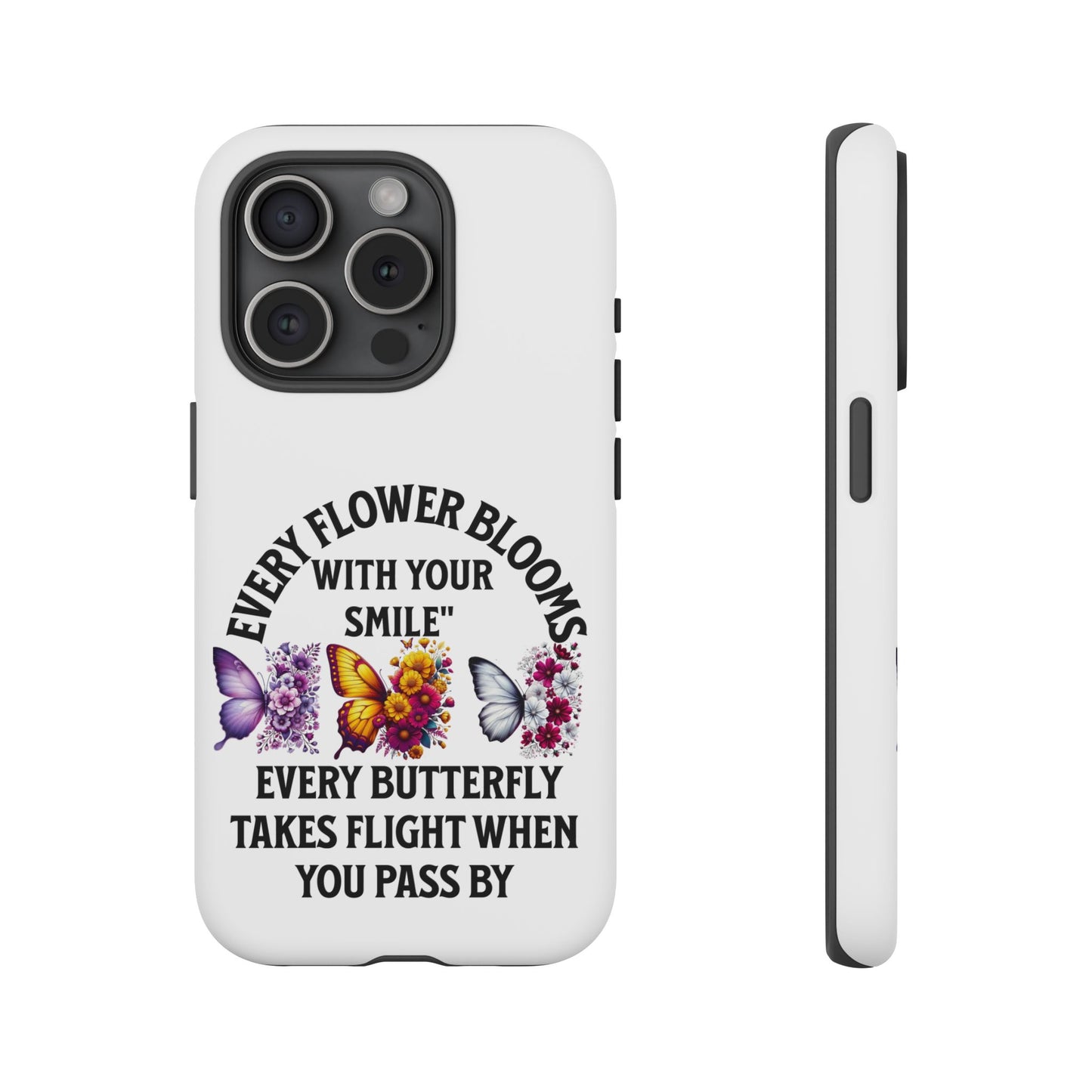 Butterfly Phone Case - Inspirational Floral Design, Perfect Gift for Nature Lovers, Birthdays, and Encouragement