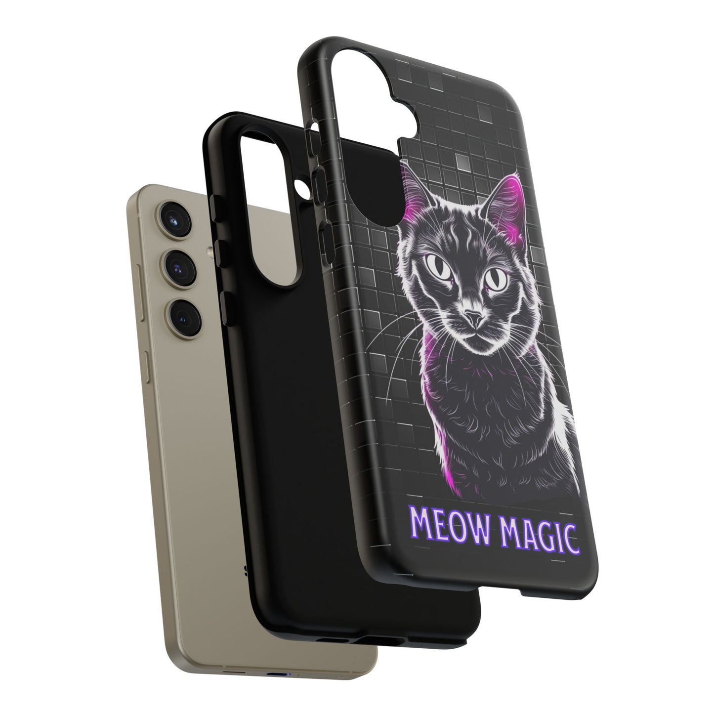 Cat Phone Case - Meow Magic, Cute Cat Lover Gift, Cat Mom Accessory, Pet-Themed Phone Cover, Stylish Cat Art Case