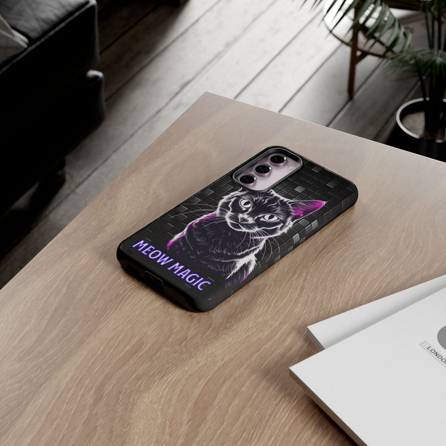 Cat Phone Case - Meow Magic, Cute Cat Lover Gift, Cat Mom Accessory, Pet-Themed Phone Cover, Stylish Cat Art Case