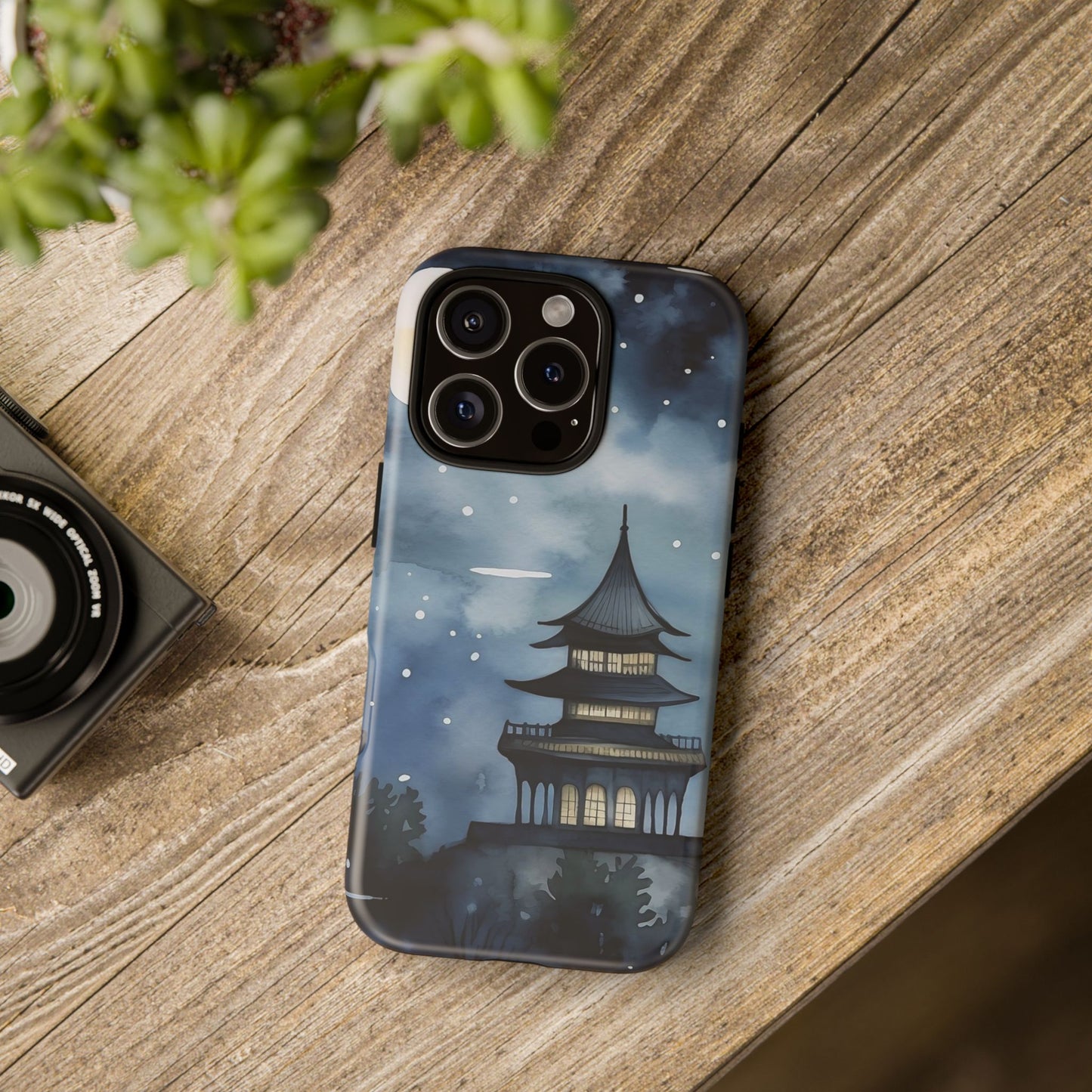 Winter Themed Phone Case, Night Sky Cell Phone Cover, Cozy Snowy Scene, Gift for Nature Lovers, Customizable Case