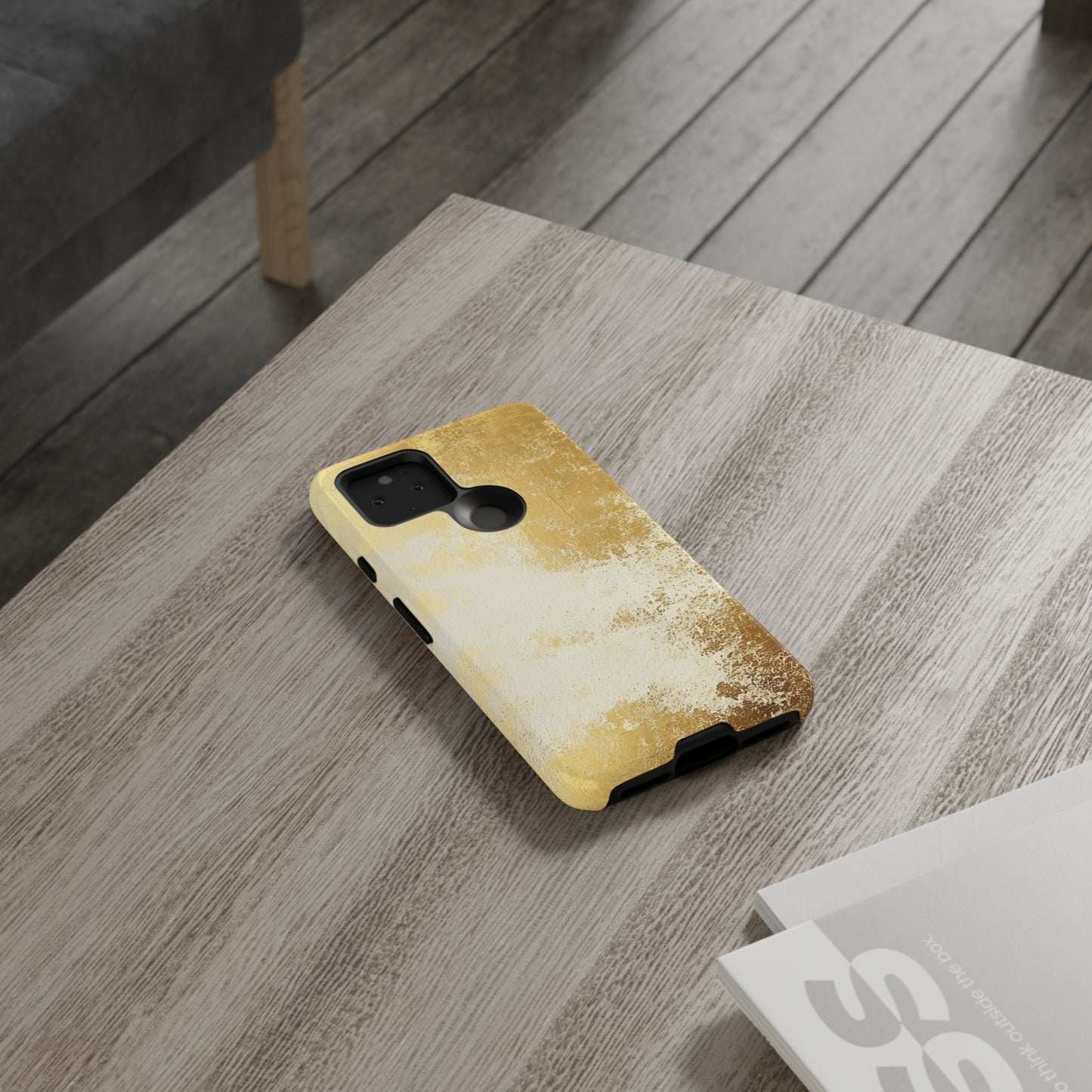 Stylish Phone Case - Gold Texture, Tough Cases, Protective Cover, Gift for Him, Glamorous Phone Accessory